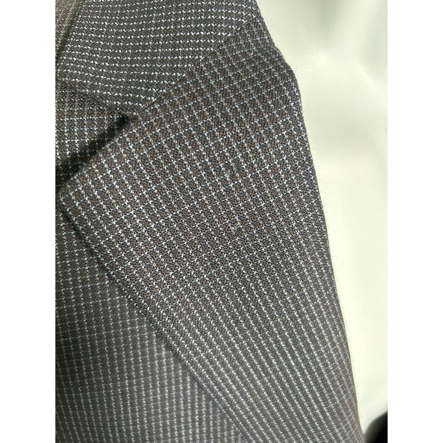 Jos A Bank Navy Blue Graph Check 100% Wool Tailored Fit Men’s Jacket Blazer 38R