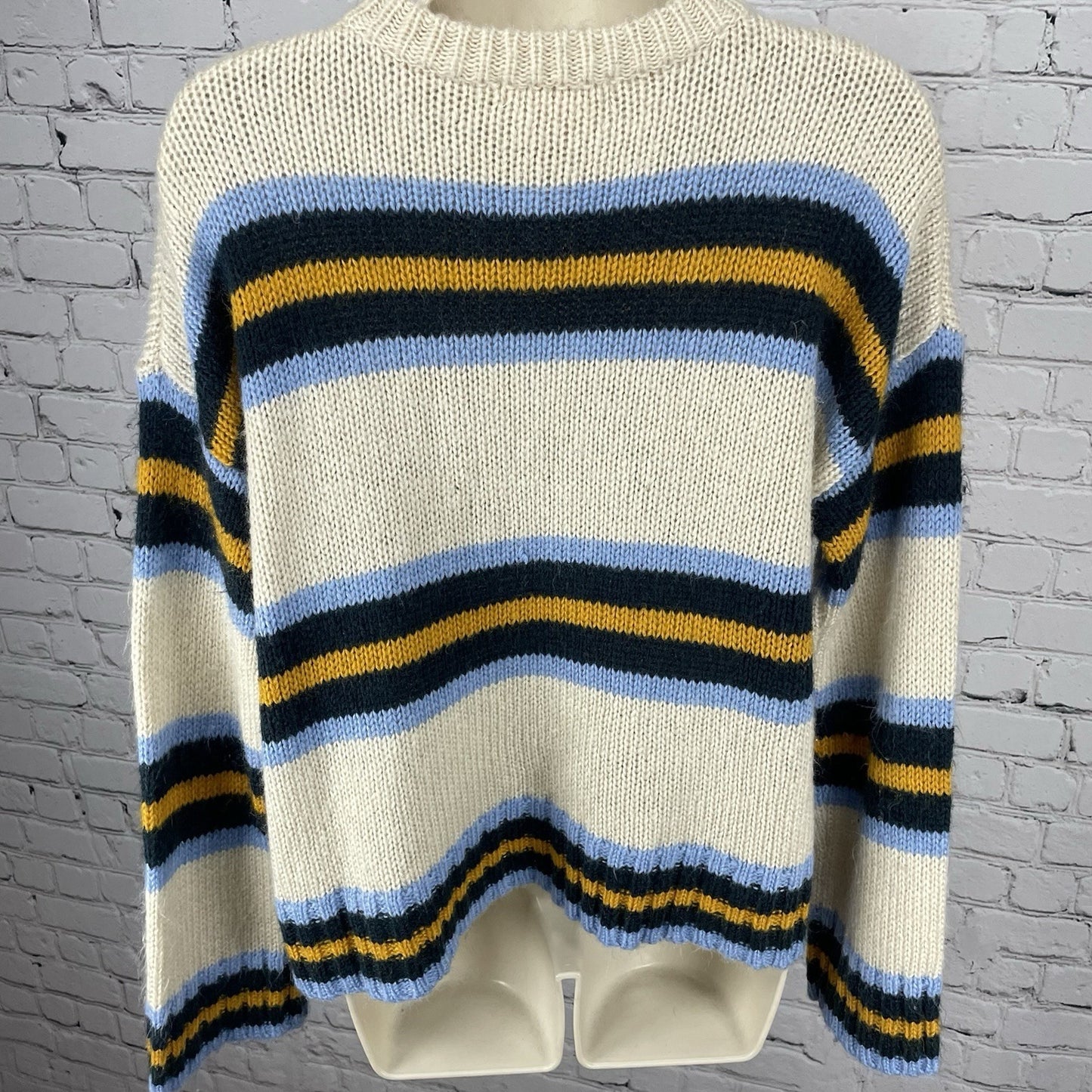 Urban Outfitters Beige Striped Boyfriend Oversized Pullover Sweater Size XS