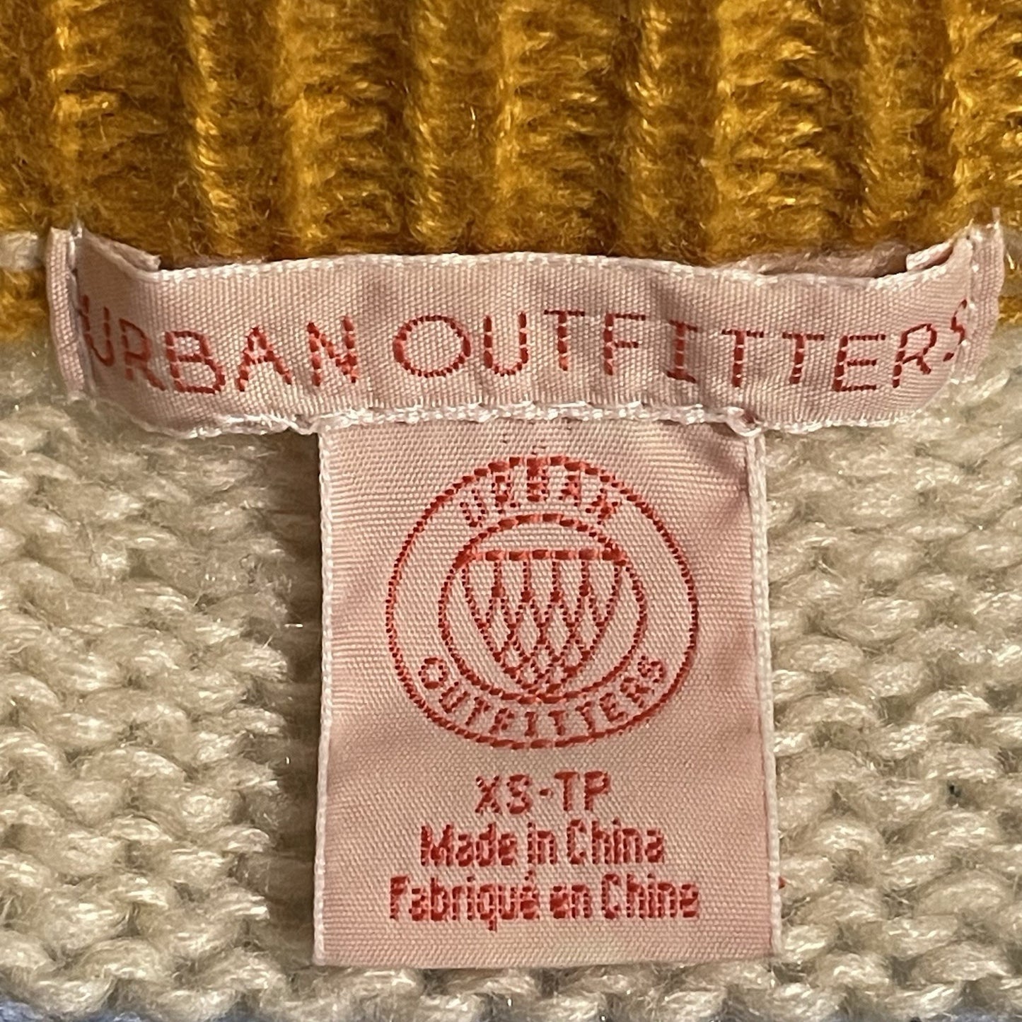 Urban Outfitters Beige Striped Boyfriend Oversized Pullover Sweater Size XS