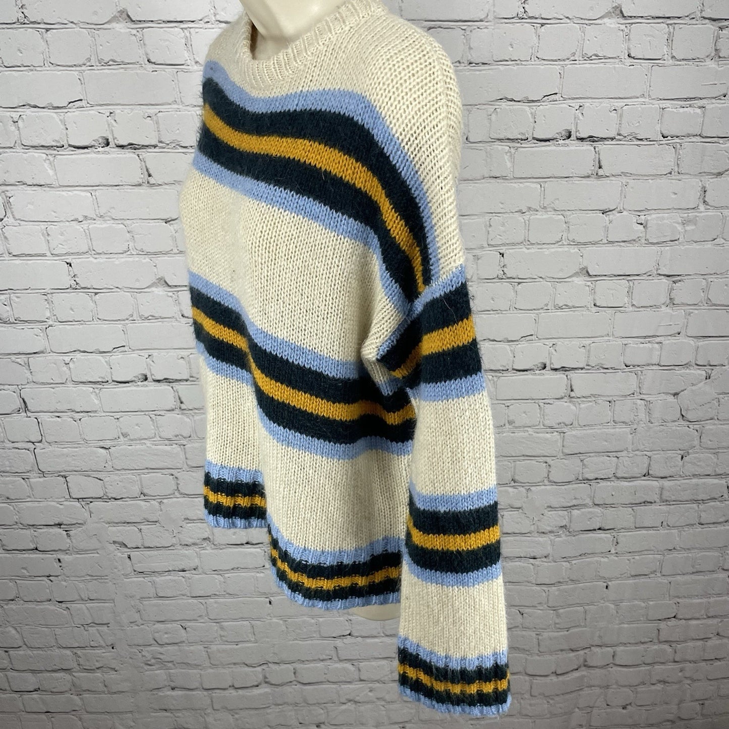 Urban Outfitters Beige Striped Boyfriend Oversized Pullover Sweater Size XS