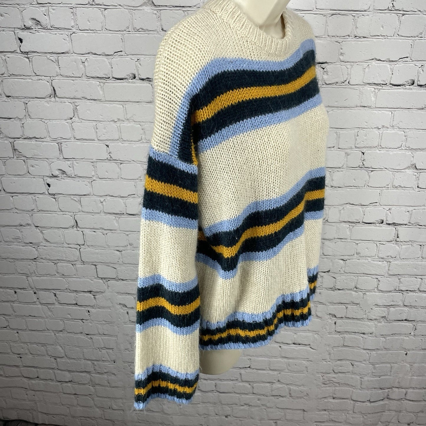 Urban Outfitters Beige Striped Boyfriend Oversized Pullover Sweater Size XS