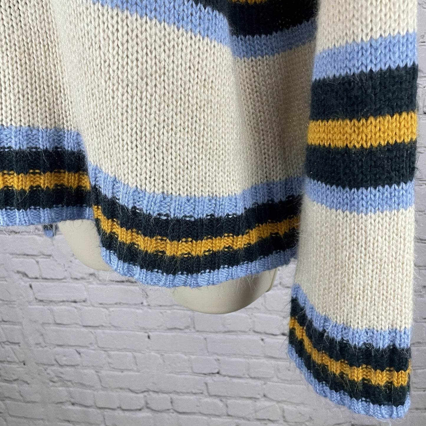 Urban Outfitters Beige Striped Boyfriend Oversized Pullover Sweater Size XS