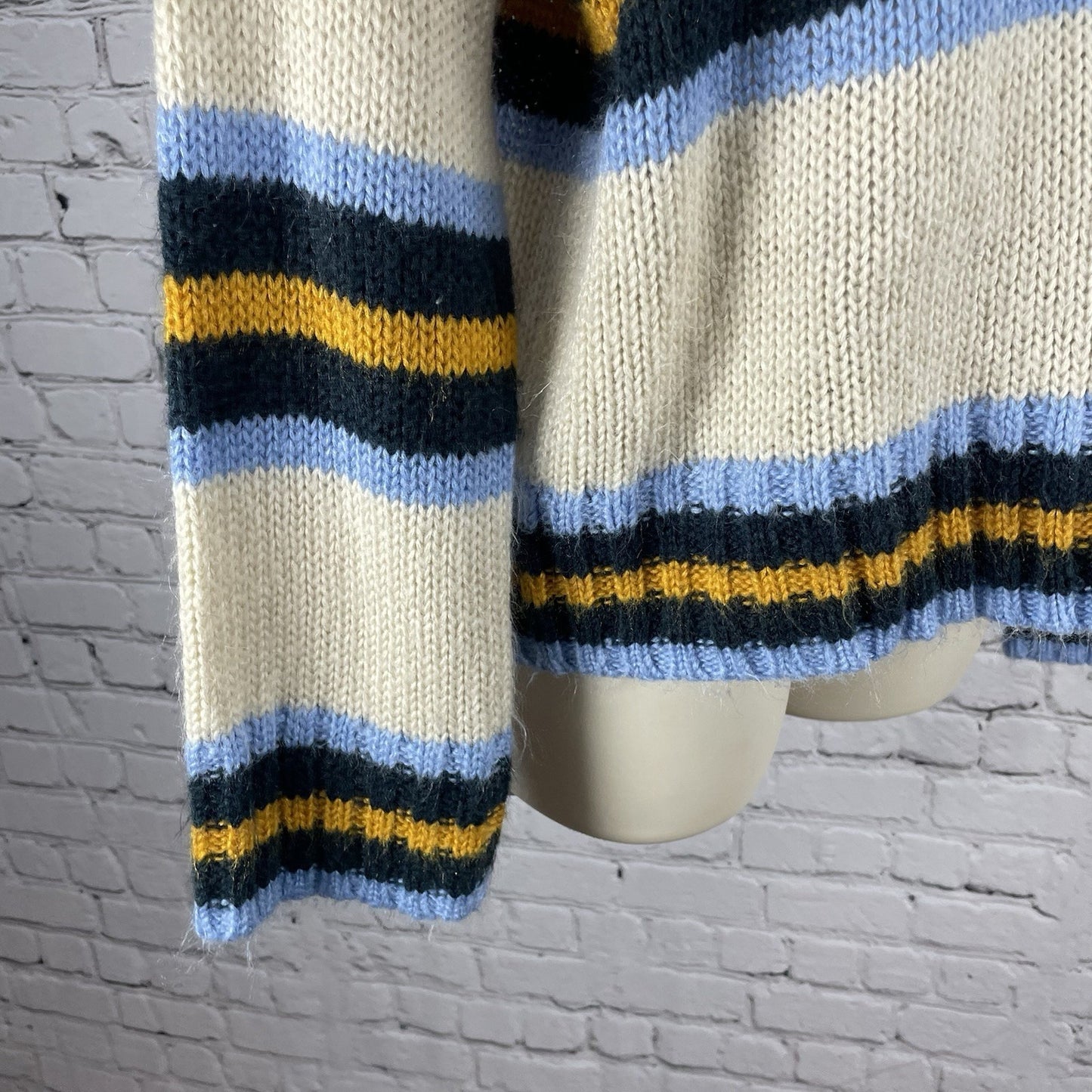 Urban Outfitters Beige Striped Boyfriend Oversized Pullover Sweater Size XS