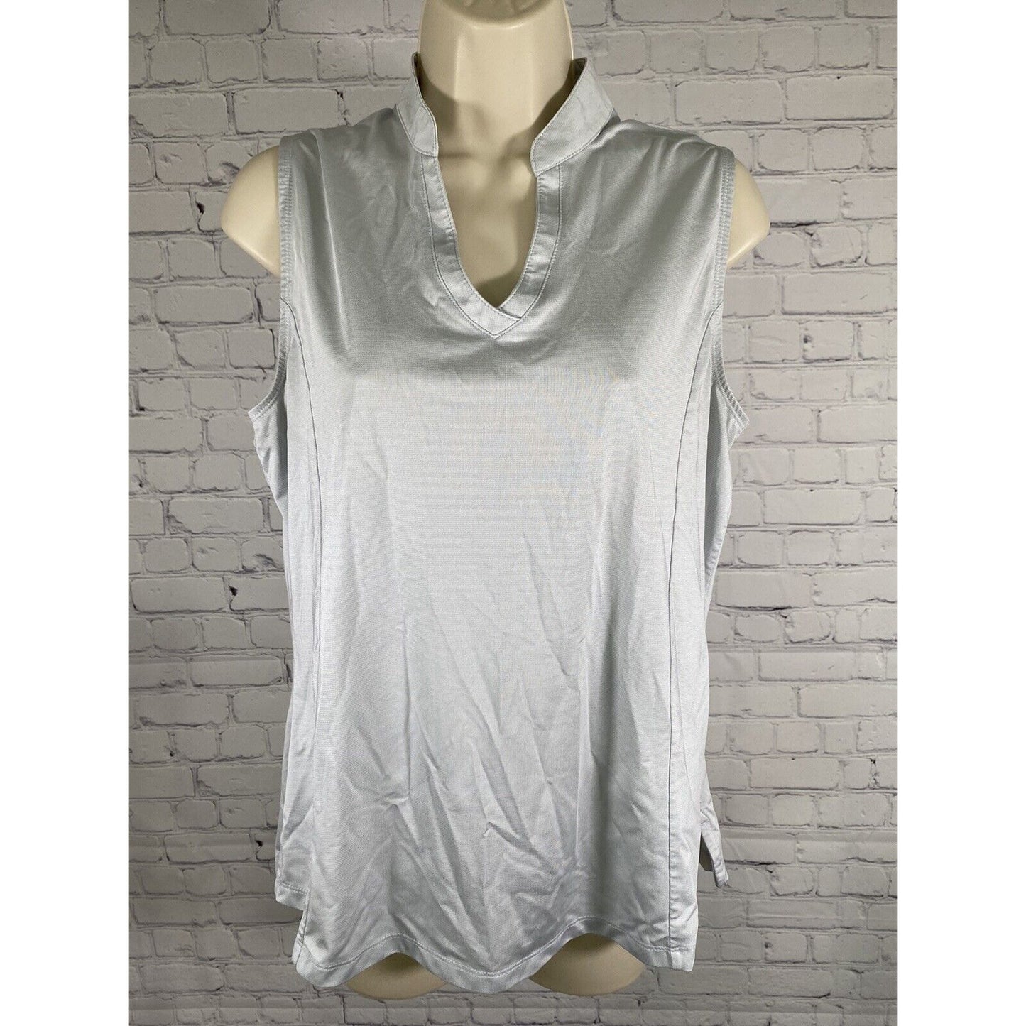 Callaway Light Blue V Neck Pullover Sleeveless Opti Dri Athletic Tank Top L