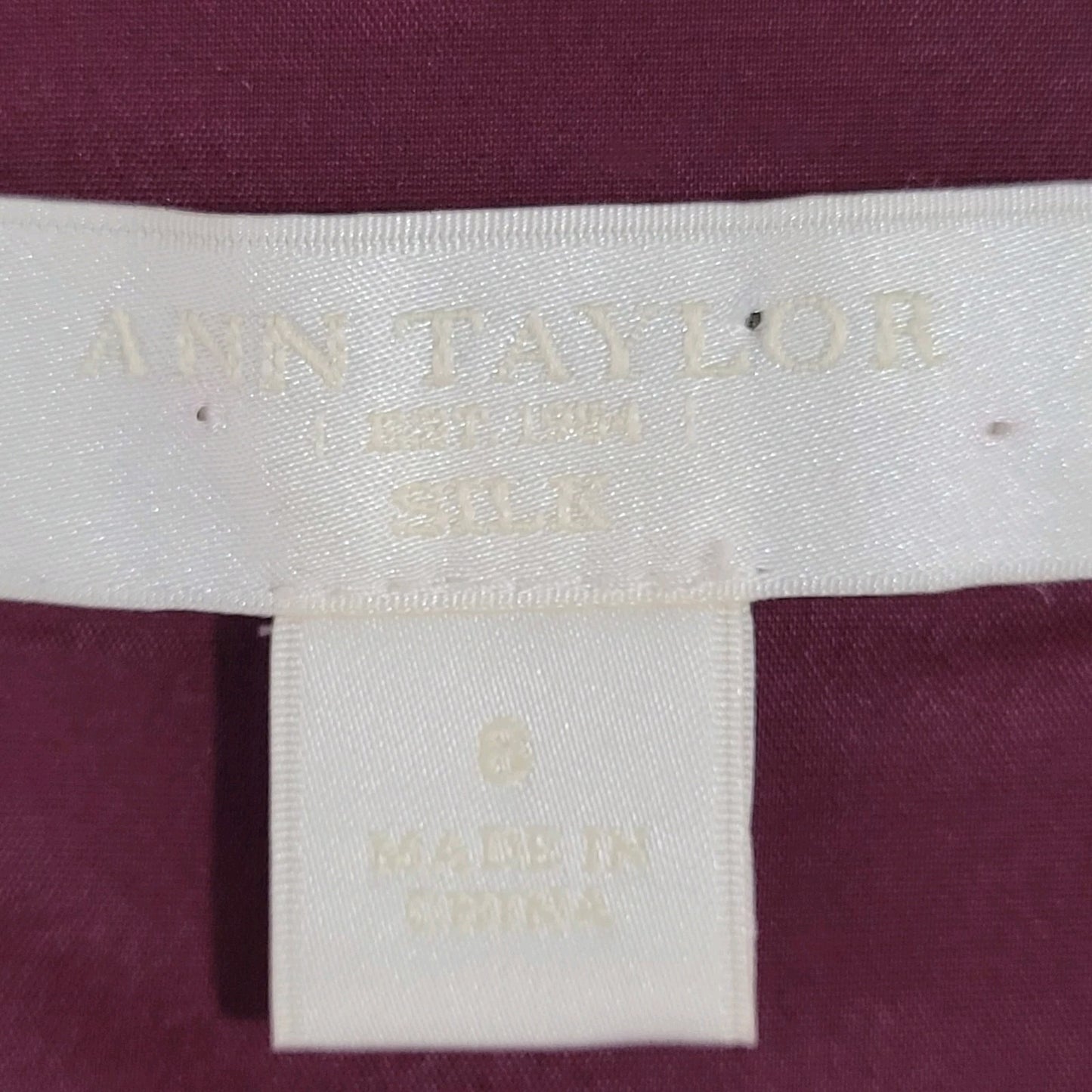 VTG Ann Taylor Purple 100% Silk Sleeveless Lined A-Line Dress Scarf Sash Size 6