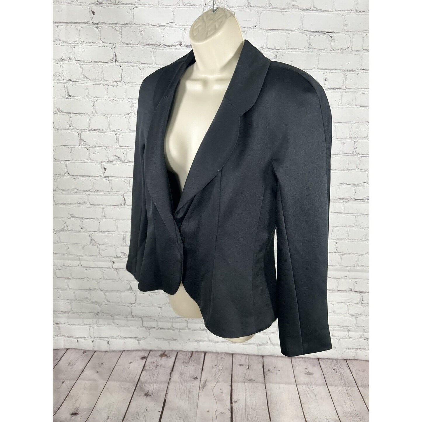 VTG Victor Costa For Nahdree Solid Black Single Button Blazer Jacket Women’s 12