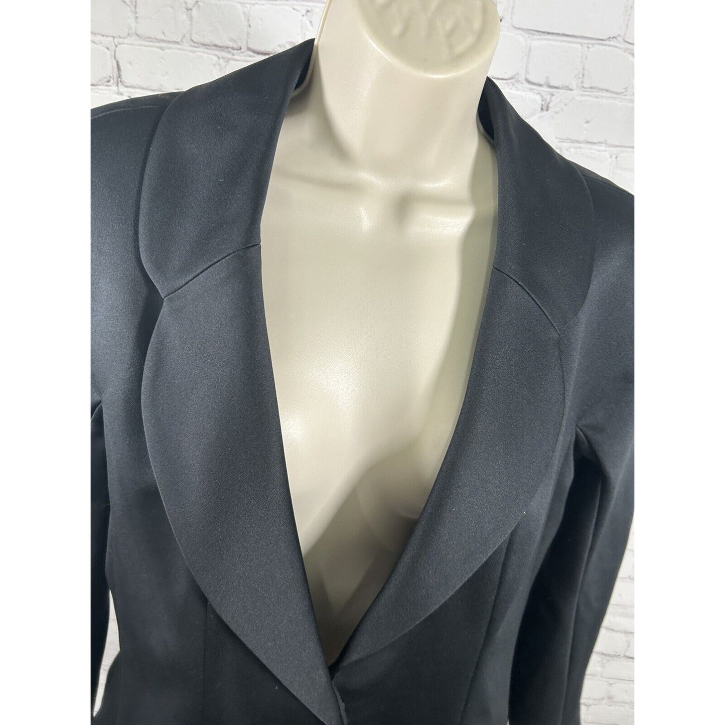 VTG Victor Costa For Nahdree Solid Black Single Button Blazer Jacket Women’s 12