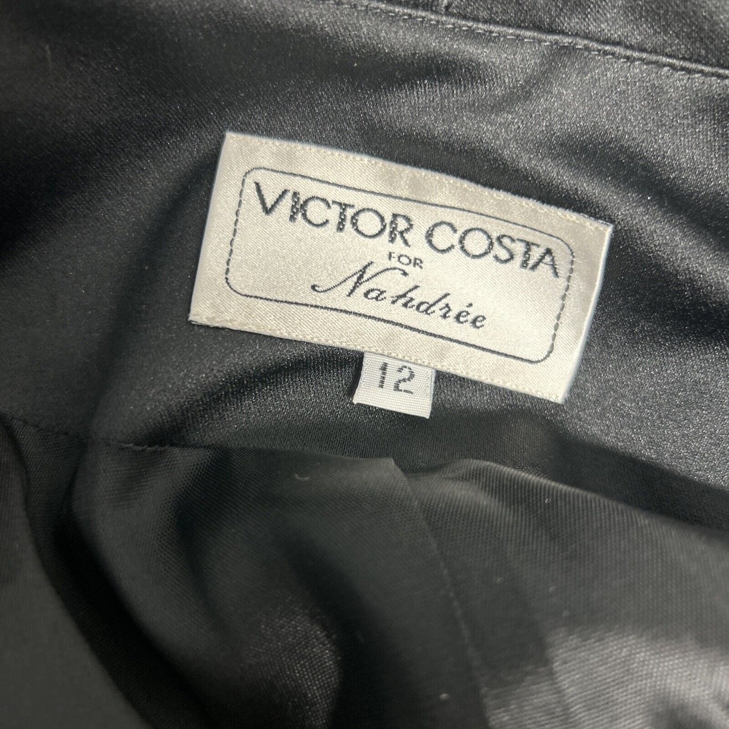 VTG Victor Costa For Nahdree Solid Black Single Button Blazer Jacket Women’s 12