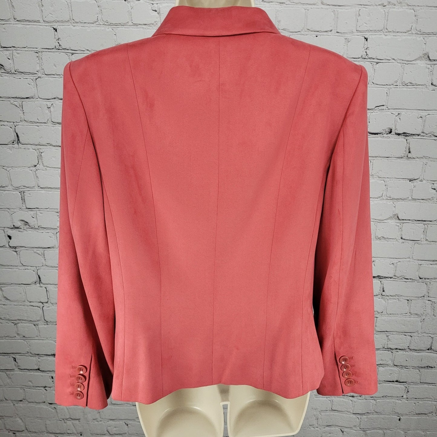 Talbots Pink Microfiber 3 Button Notch Lightweight Blazer Jacket Size 12P