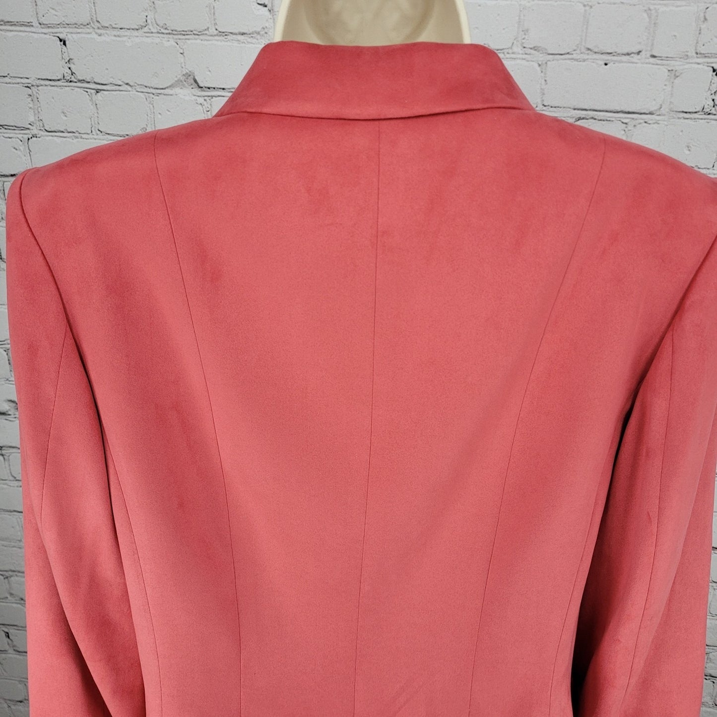 Talbots Pink Microfiber 3 Button Notch Lightweight Blazer Jacket Size 12P