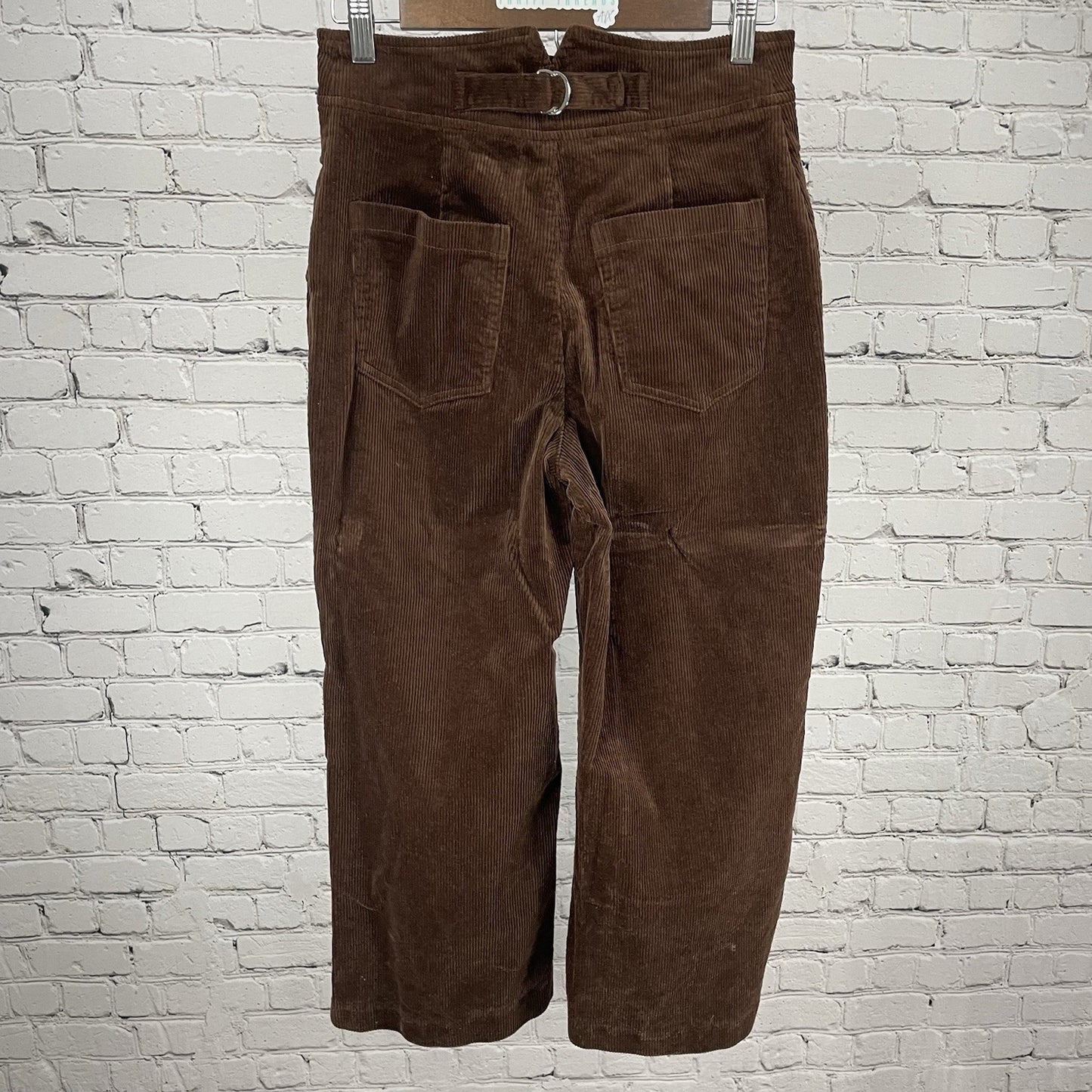 7 For All Mankind Brown Velvety Corduroy High Rise Crop Wide Leg Pants 2 (27x23)