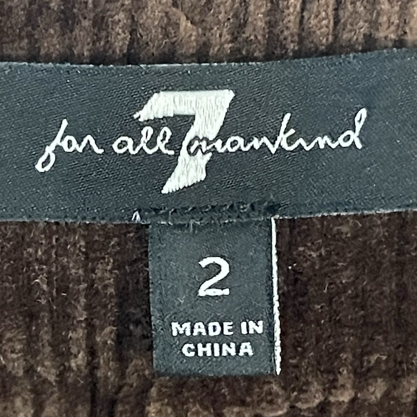 7 For All Mankind Brown Velvety Corduroy High Rise Crop Wide Leg Pants 2 (27x23)