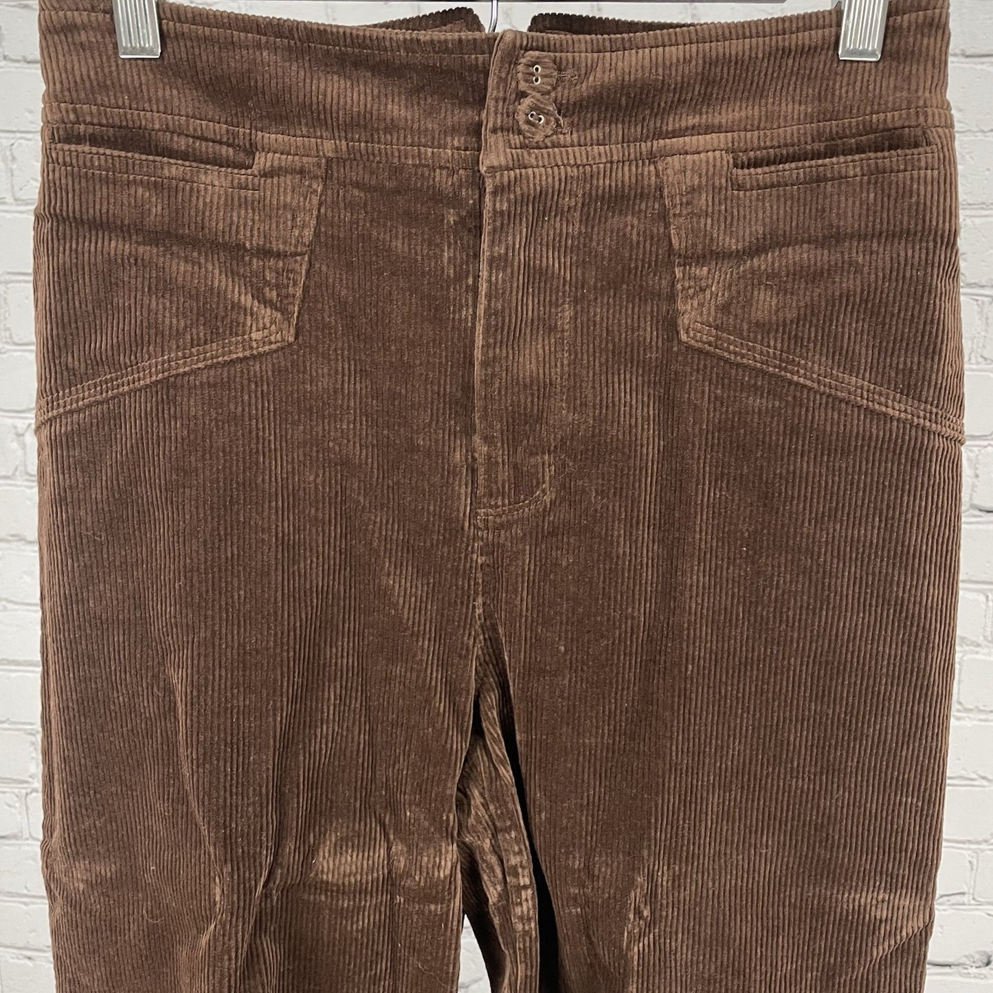 7 For All Mankind Brown Velvety Corduroy High Rise Crop Wide Leg Pants 2 (27x23)