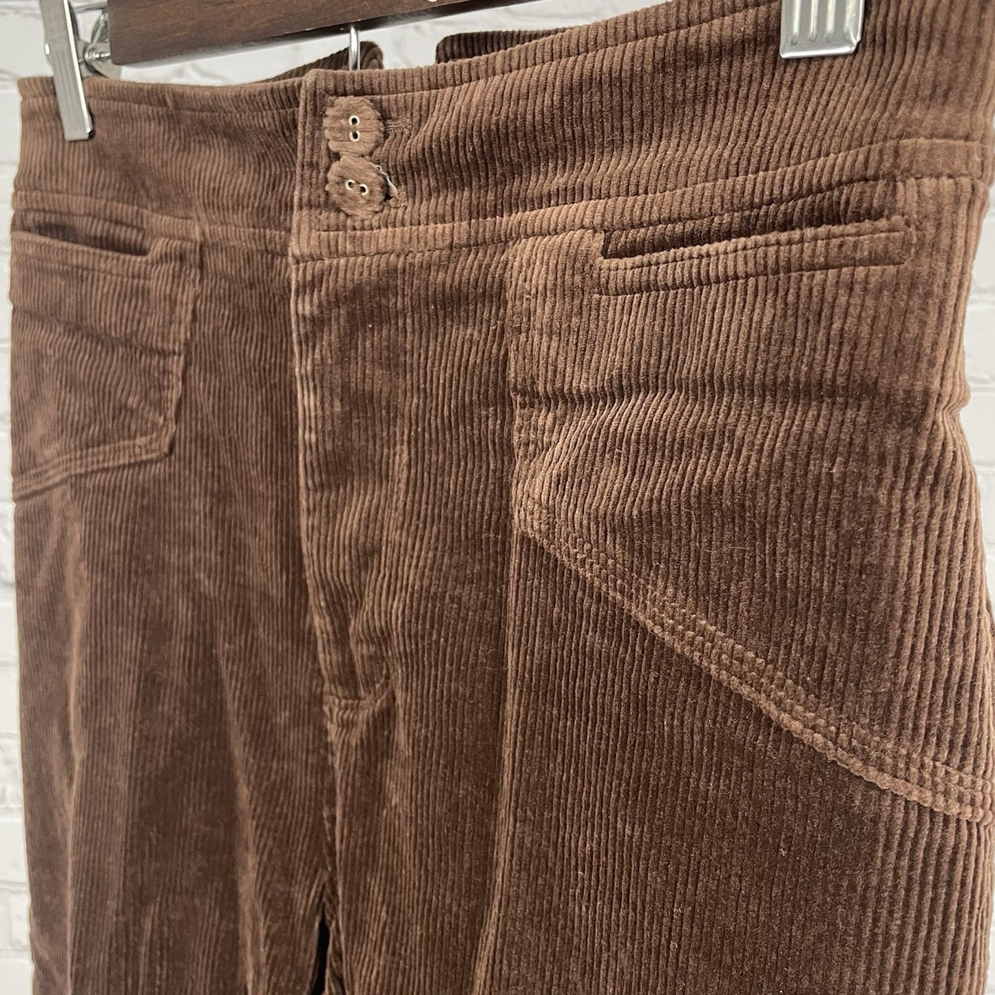 7 For All Mankind Brown Velvety Corduroy High Rise Crop Wide Leg Pants 2 (27x23)