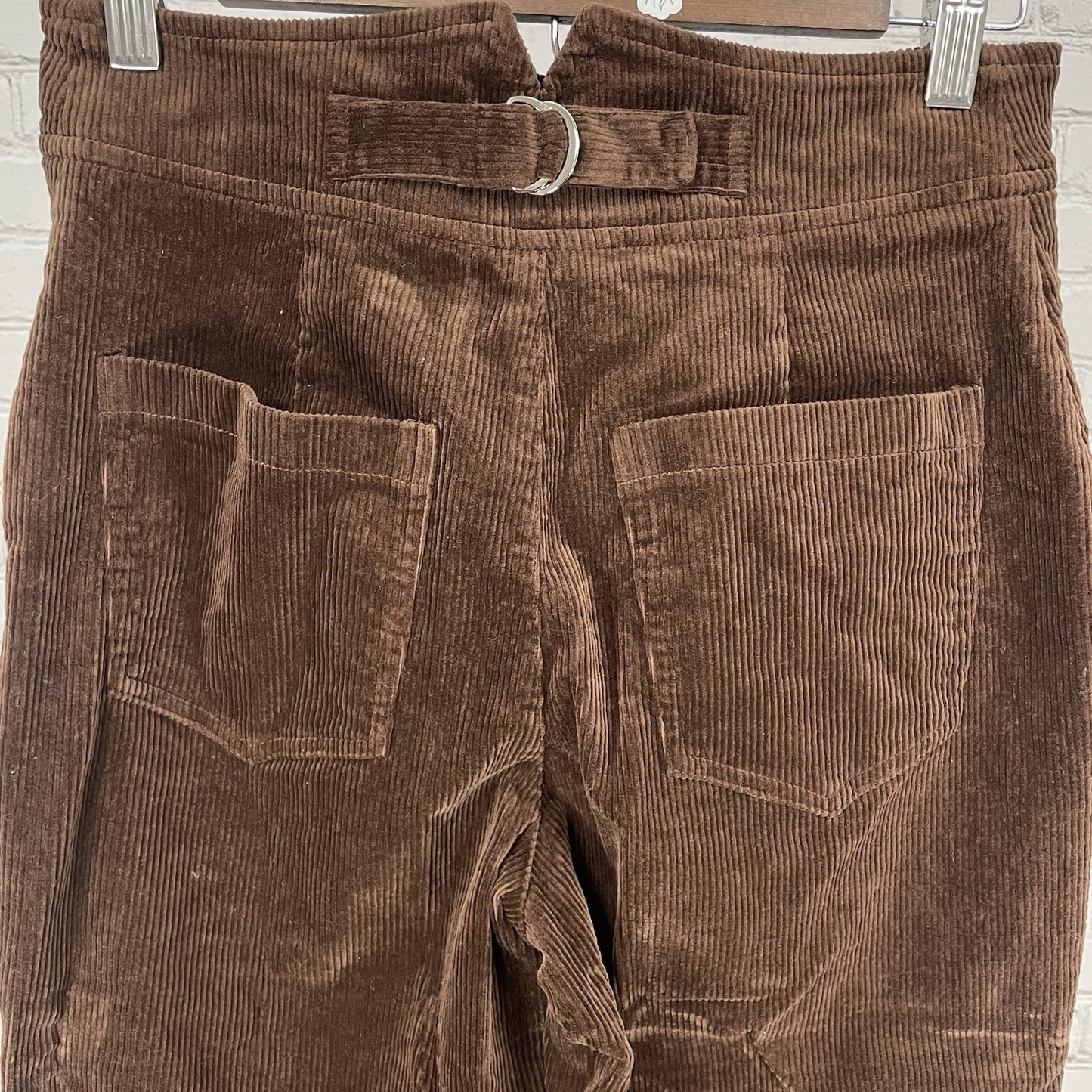 7 For All Mankind Brown Velvety Corduroy High Rise Crop Wide Leg Pants 2 (27x23)