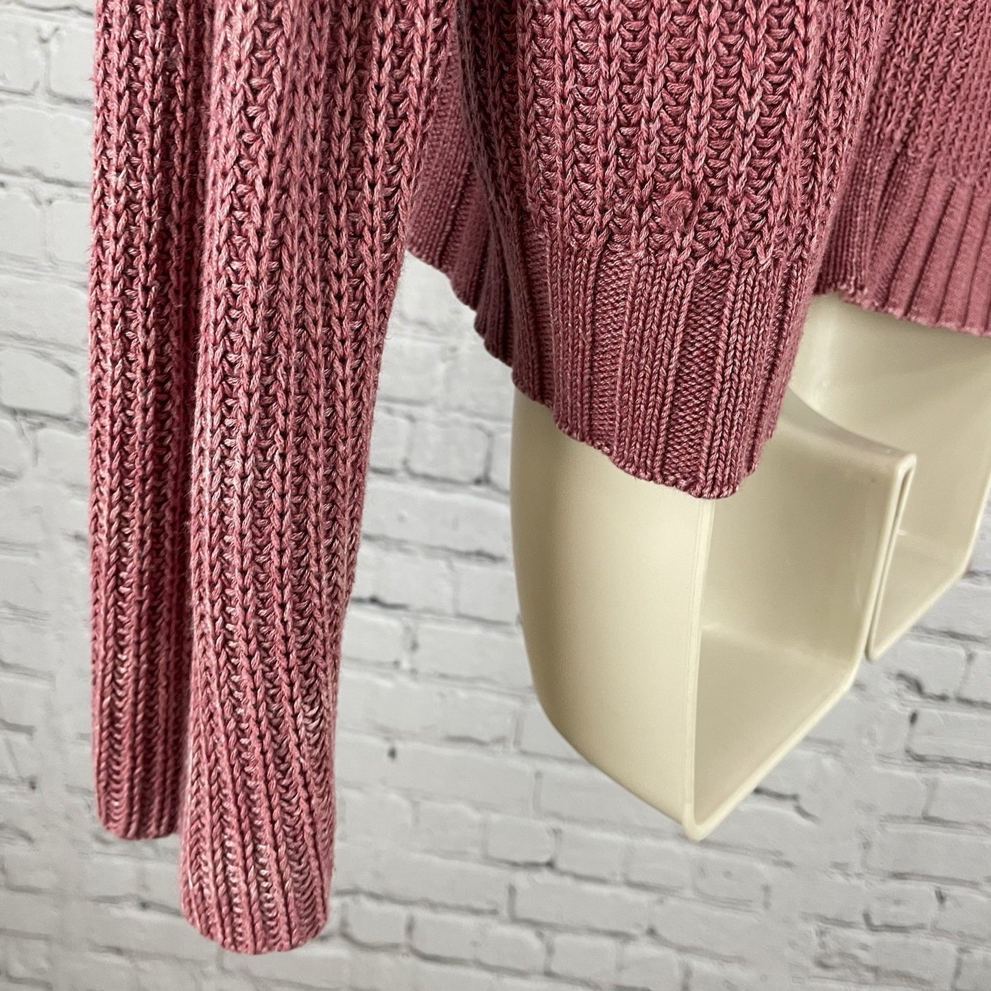 Rails Muted Pink Knit Boxy Drop Shoulder Lightweight Sweater Size Small S