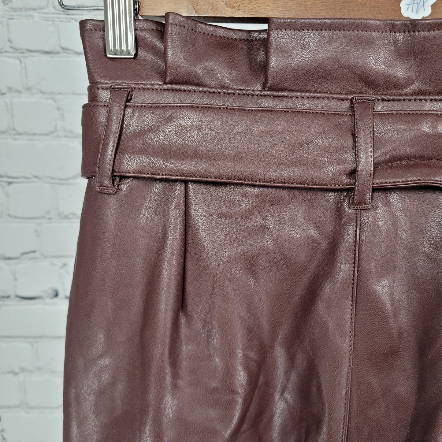 Abercrombie & Fitch Brown Faux Leather Stretch Paperbag Pants Size XS (24x26)