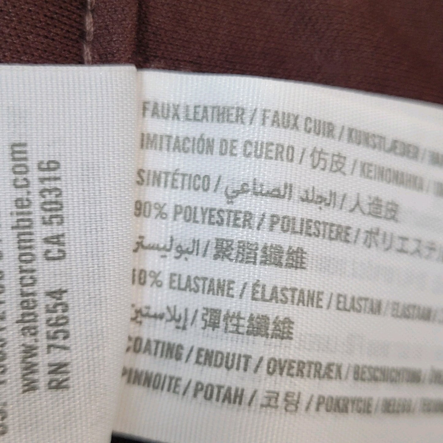 Abercrombie & Fitch Brown Faux Leather Stretch Paperbag Pants Size XS (24x26)