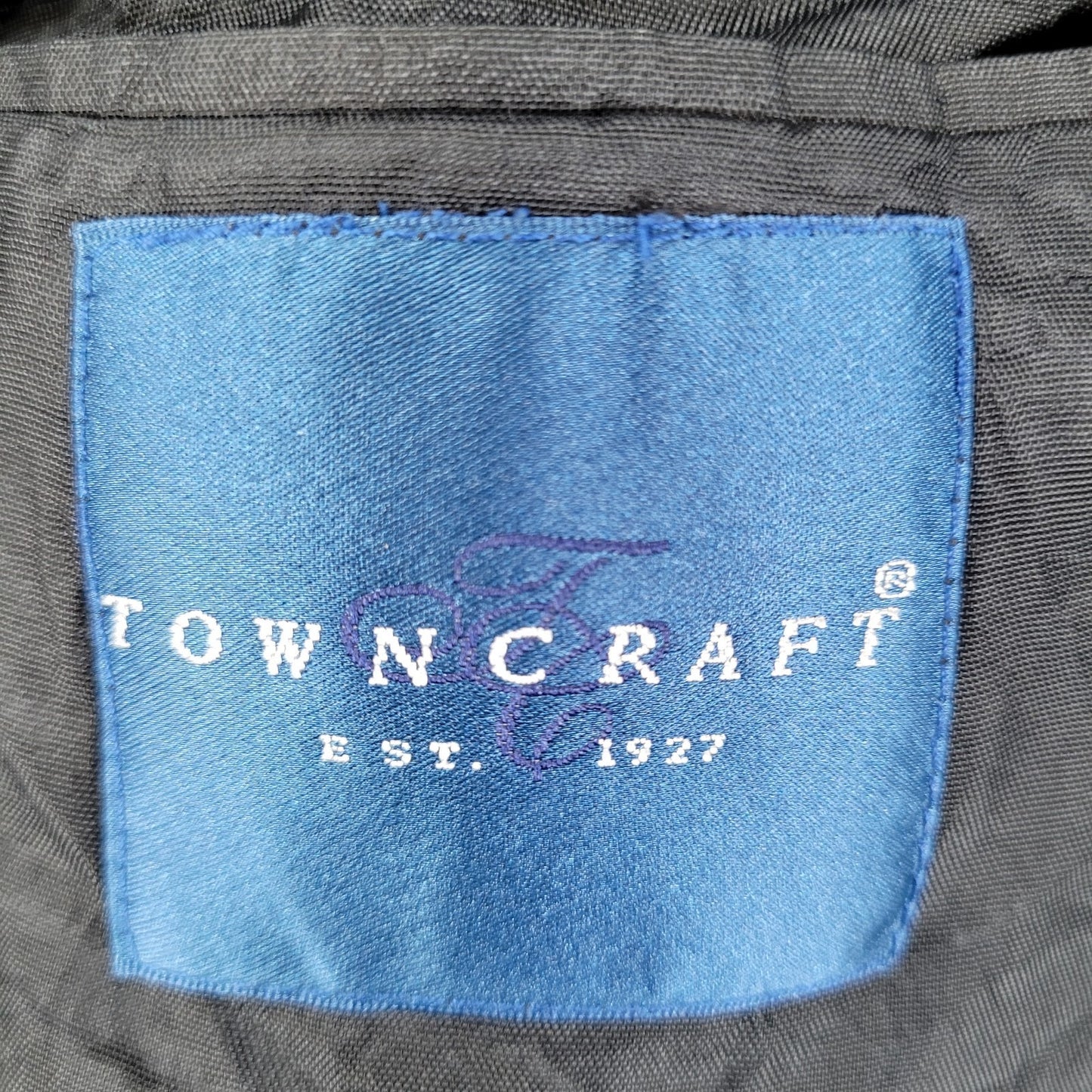 Towncraft Grey Worsted Wool Blend Pinstriped 2 Button Blazer Sport Coat Size 42