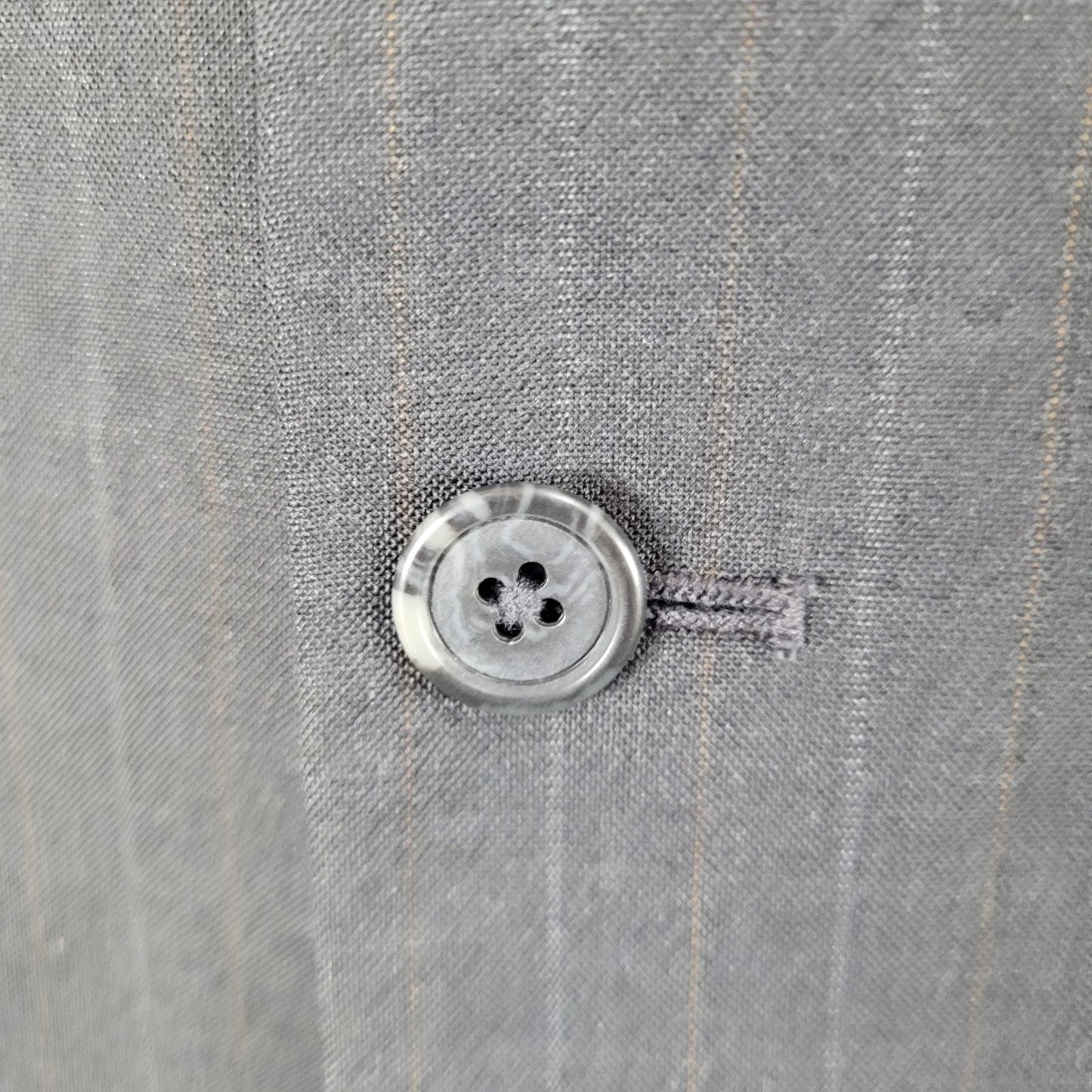 Towncraft Grey Worsted Wool Blend Pinstriped 2 Button Blazer Sport Coat Size 42