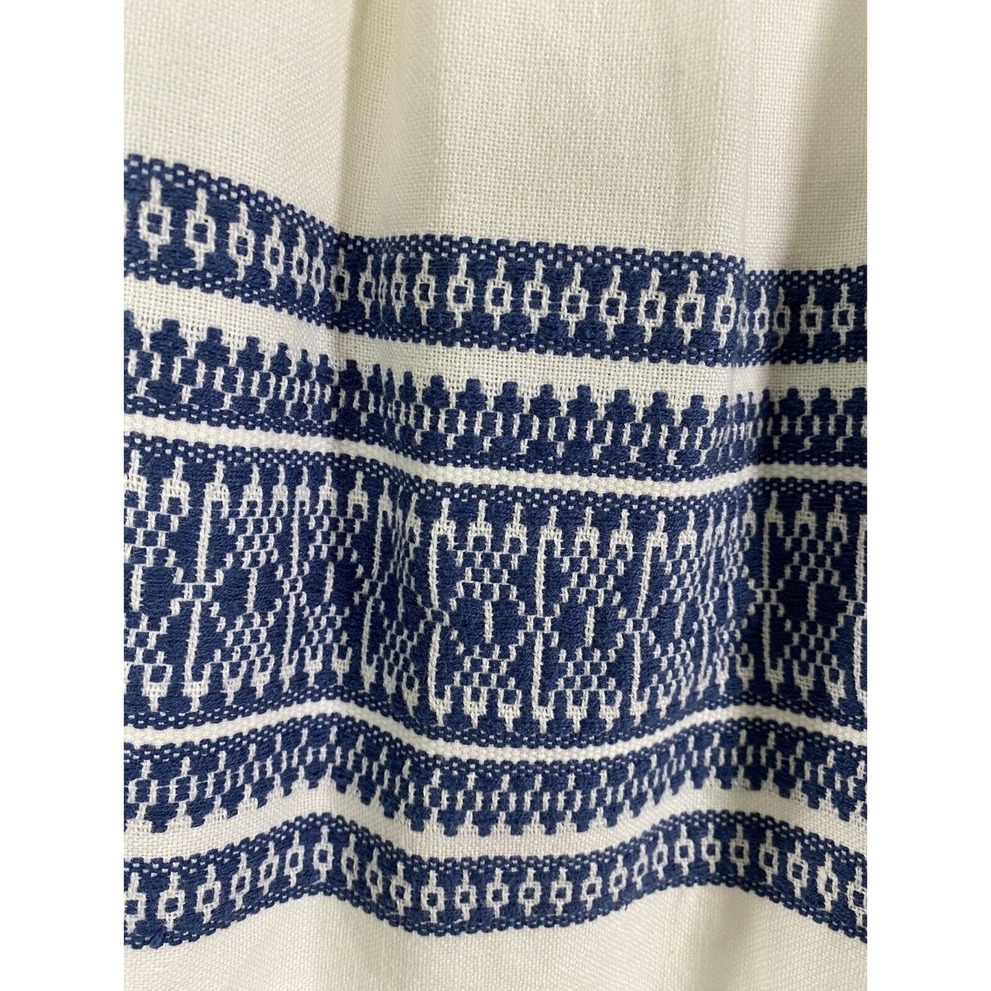 Madewell White Blue Embroidered Pleated Short A Line Skirt Size 2
