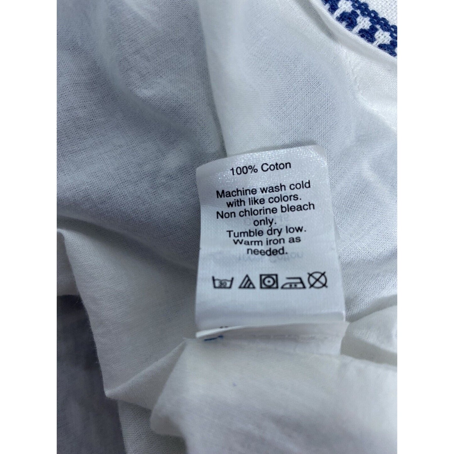 Madewell White Blue Embroidered Pleated Short A Line Skirt Size 2
