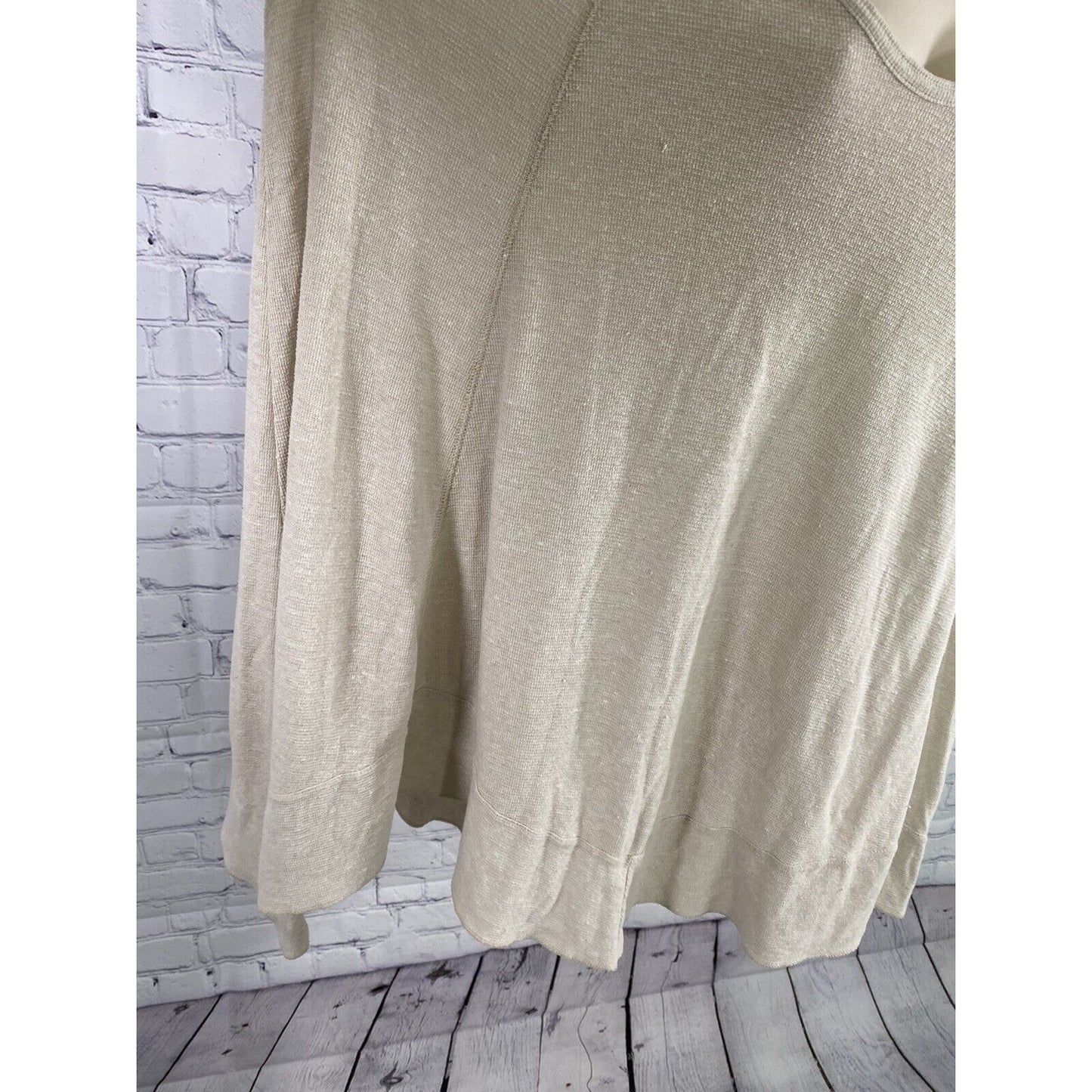We The Free Free People Beige Long Sleeve Oversized Light Sweater Tunic Top S