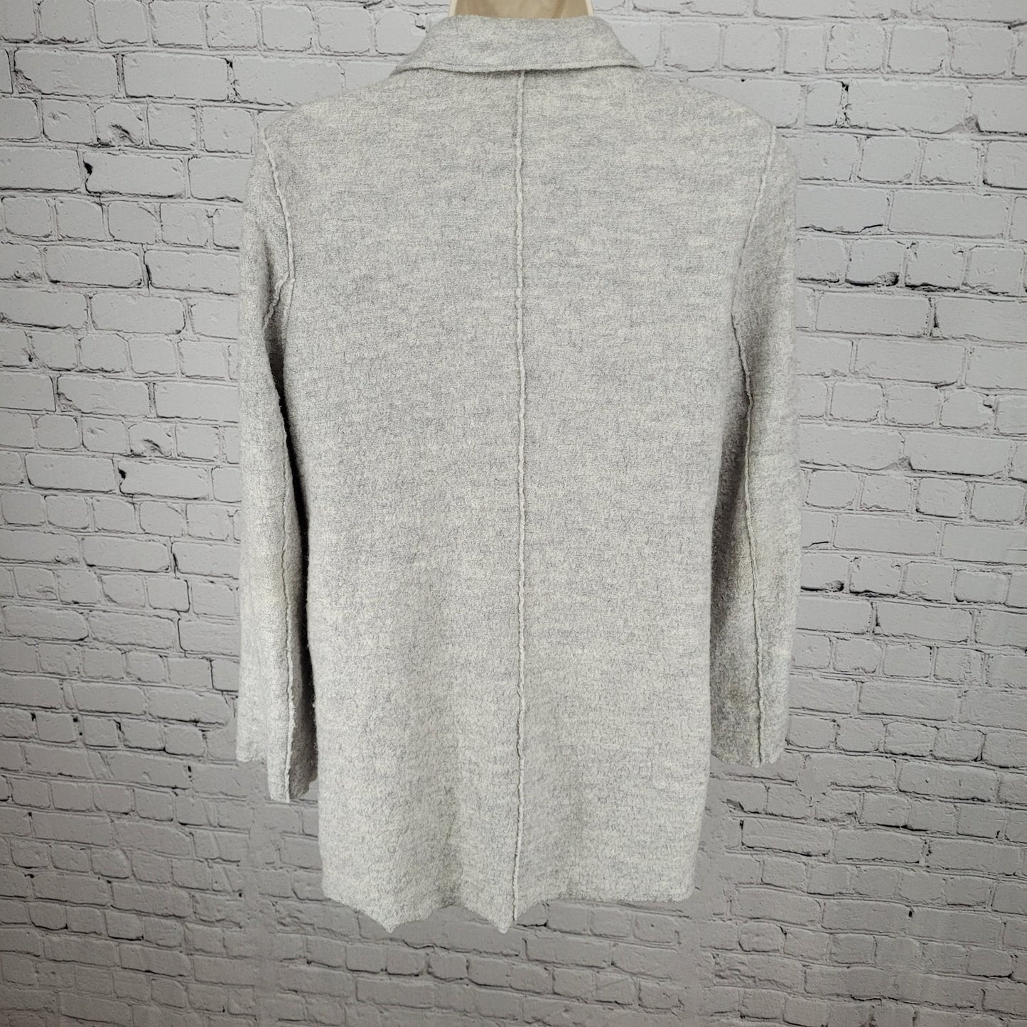 Boden Light Heathered Grey Snap Closure Pockets Collared Jacket Size 6R