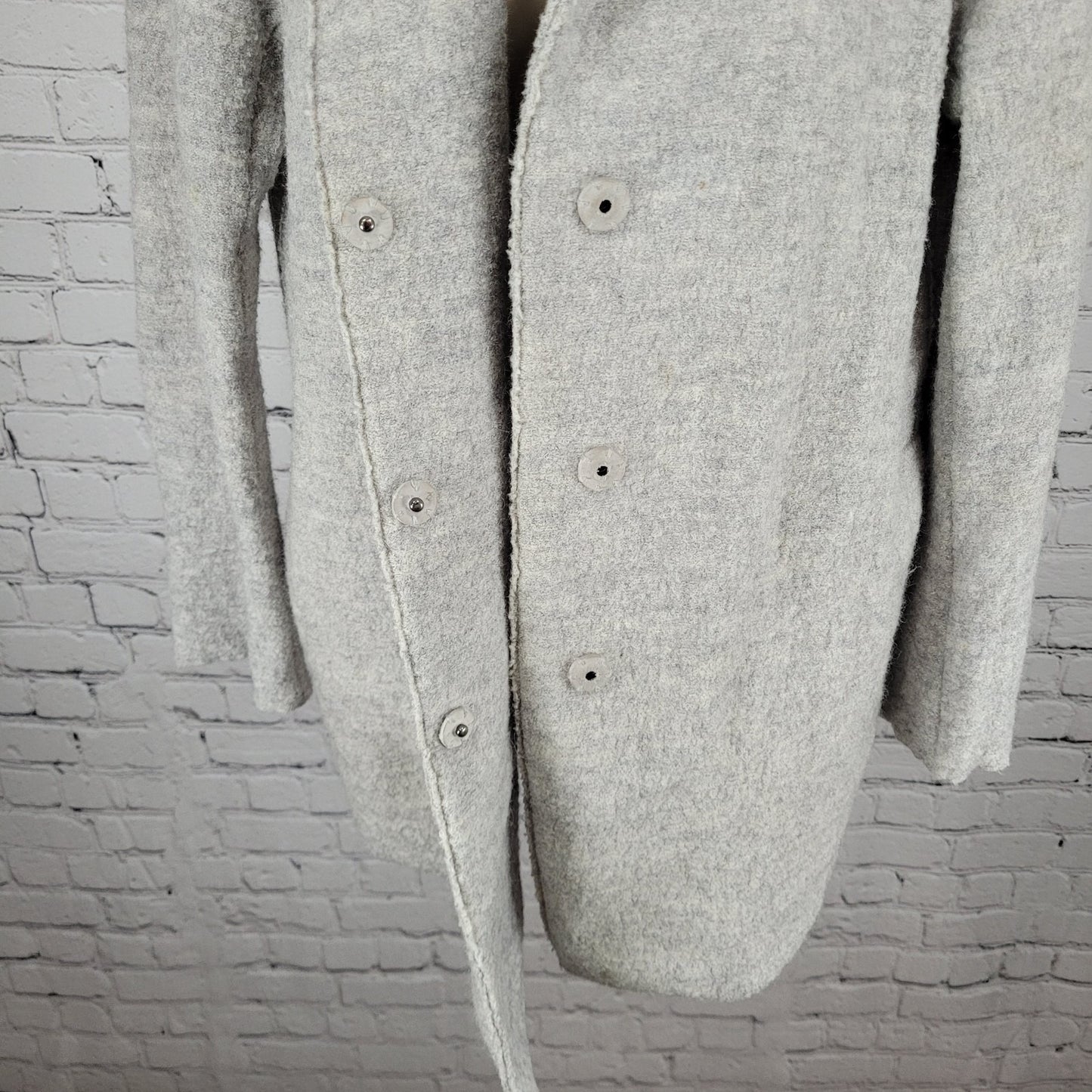 Boden Light Heathered Grey Snap Closure Pockets Collared Jacket Size 6R