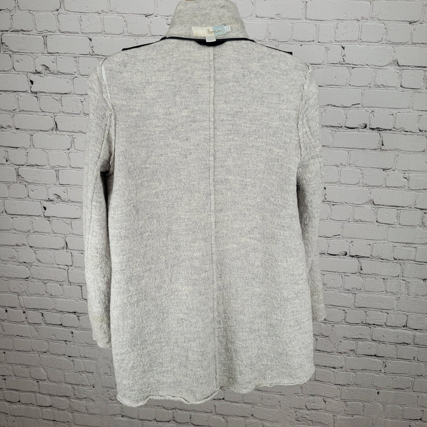 Boden Light Heathered Grey Snap Closure Pockets Collared Jacket Size 6R