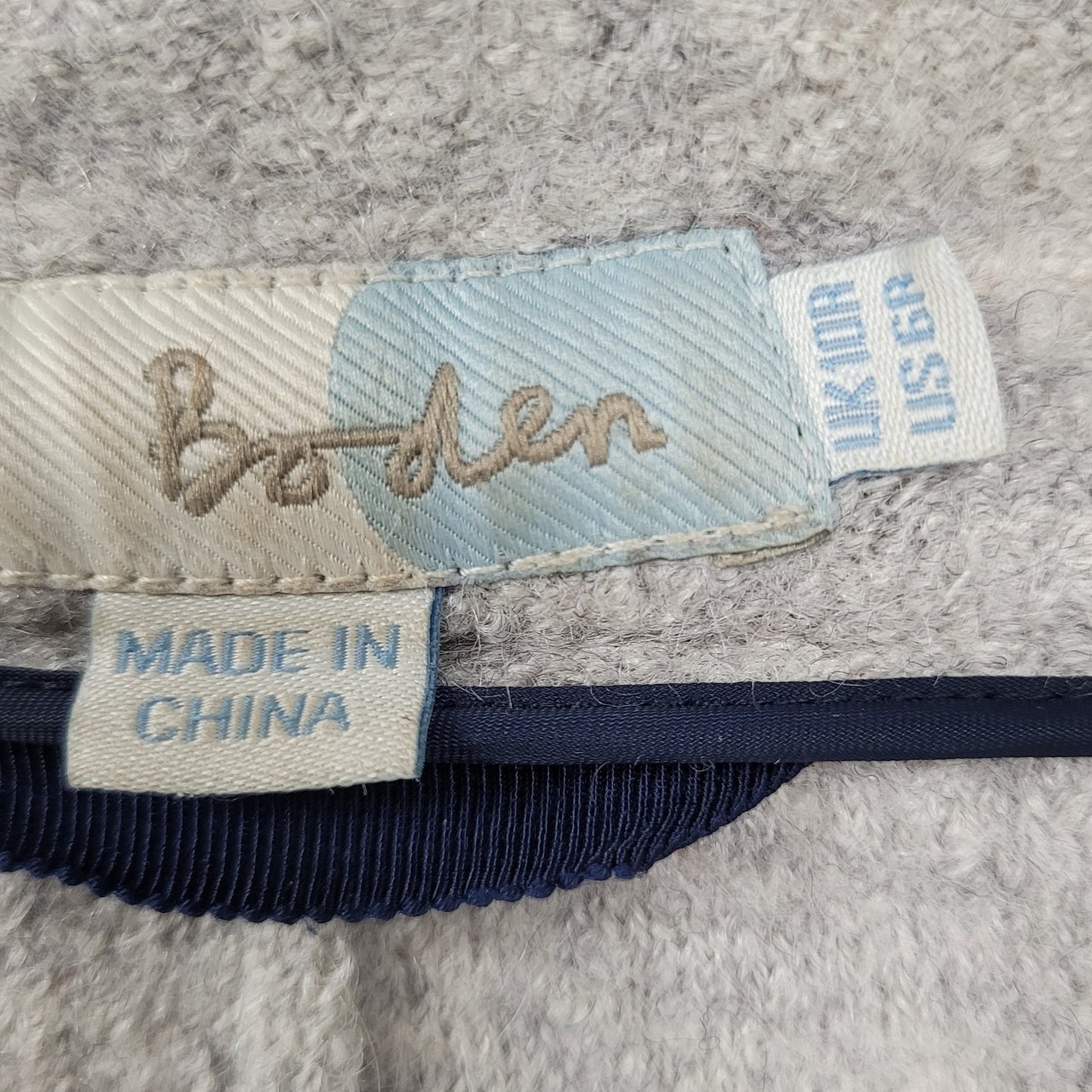Boden Light Heathered Grey Snap Closure Pockets Collared Jacket Size 6R