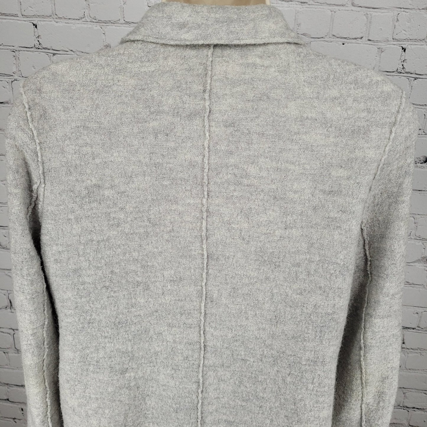 Boden Light Heathered Grey Snap Closure Pockets Collared Jacket Size 6R