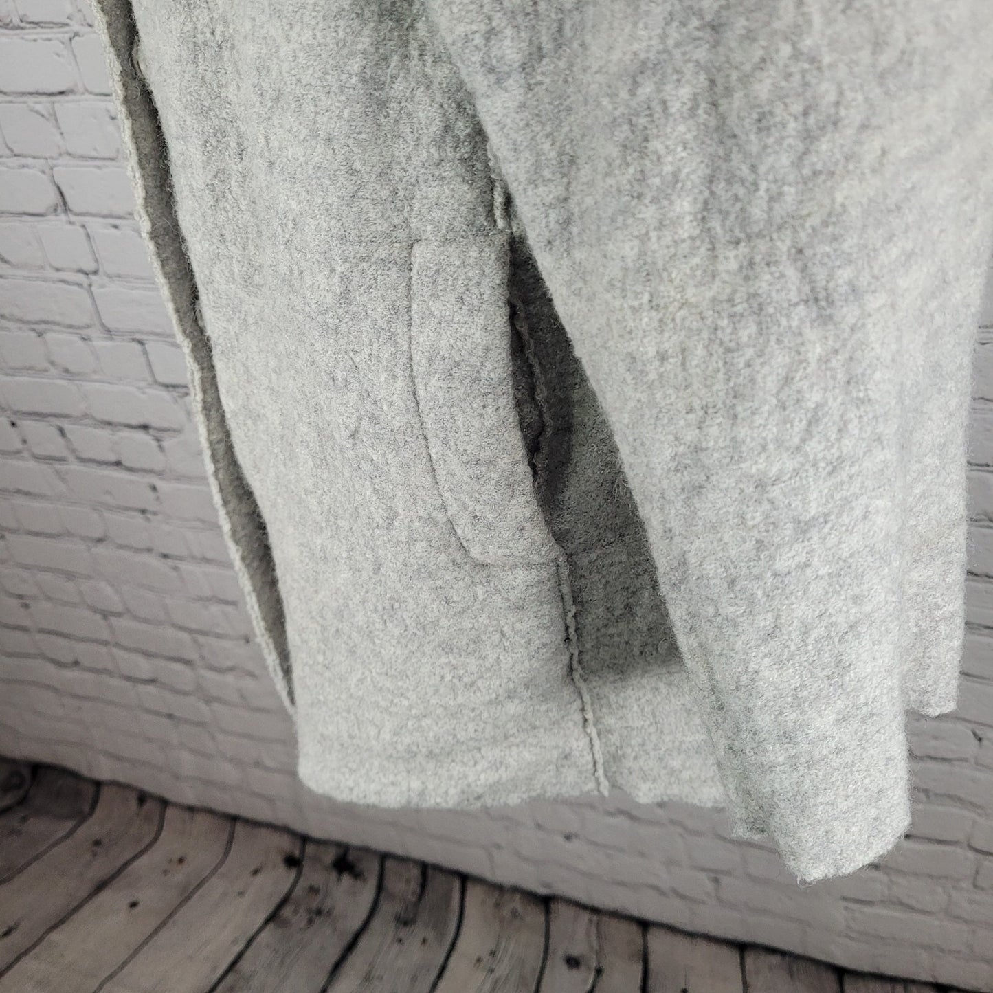 Boden Light Heathered Grey Snap Closure Pockets Collared Jacket Size 6R