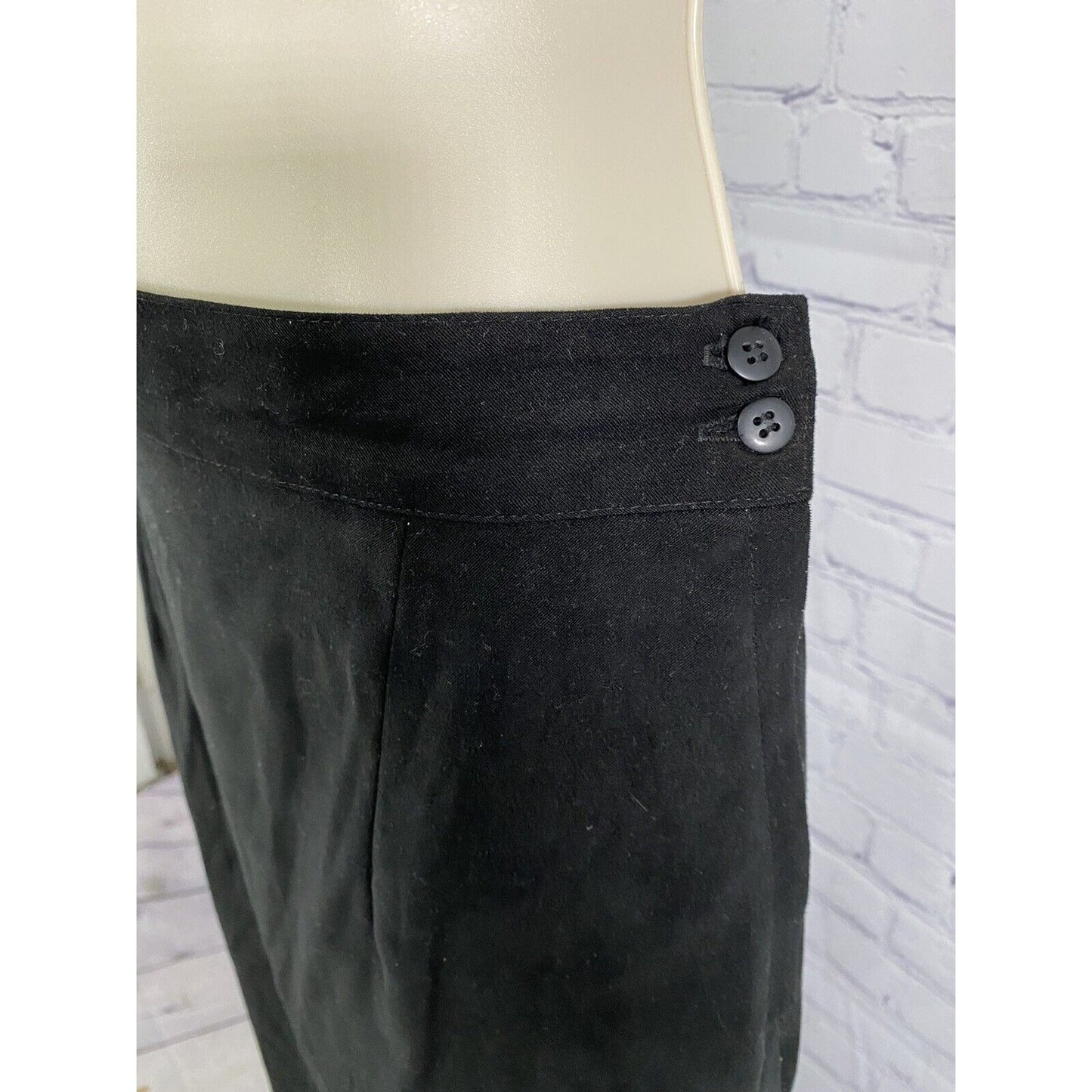 New Frontier Vintage Long Black Straight/ Pencil Skirt Elastic Waist M Medium