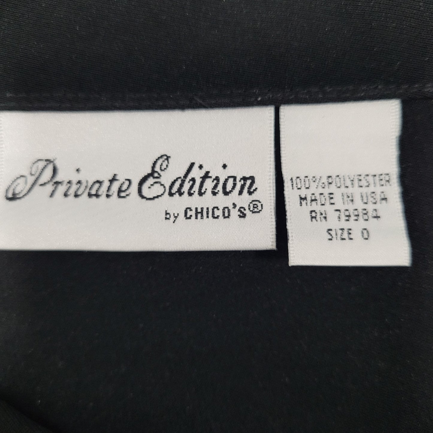 Chico's Private Edition Black Pleated Back Slit Zipped Skirt USA Size 0 (US S)