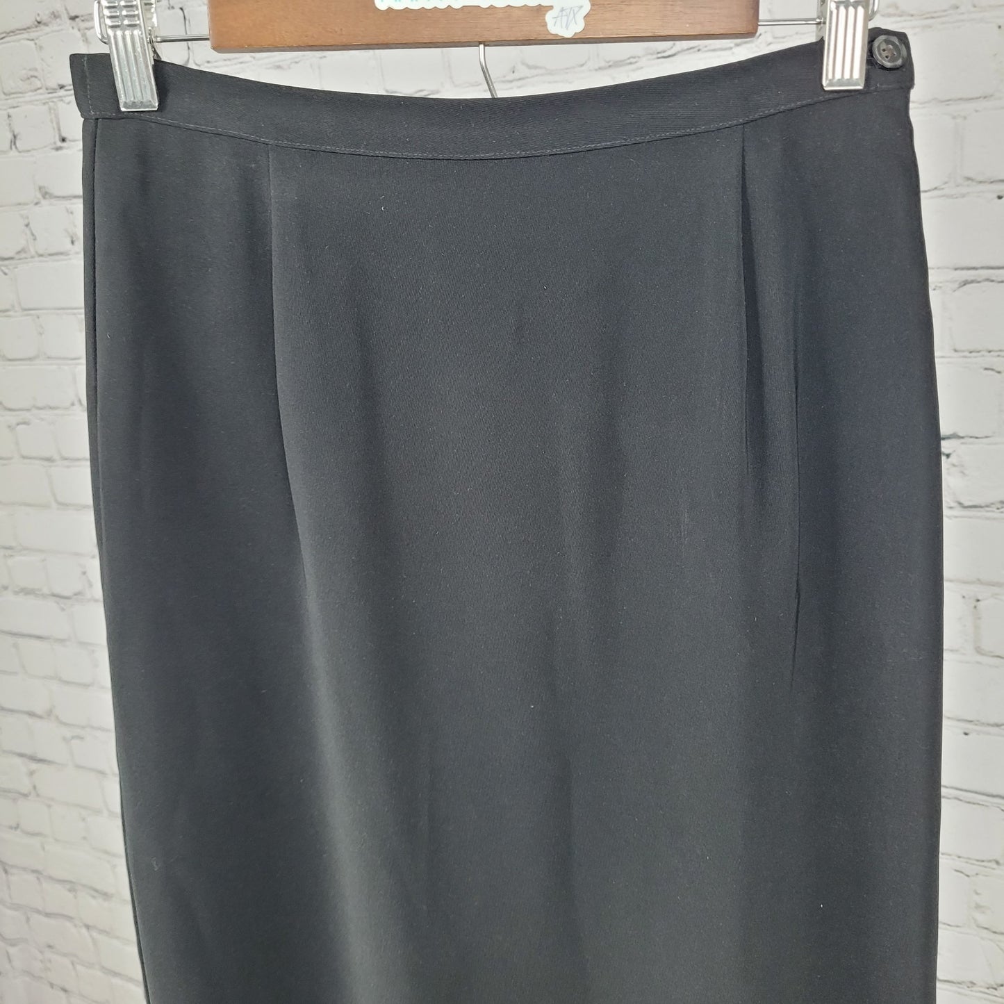 Chico's Private Edition Black Pleated Back Slit Zipped Skirt USA Size 0 (US S)