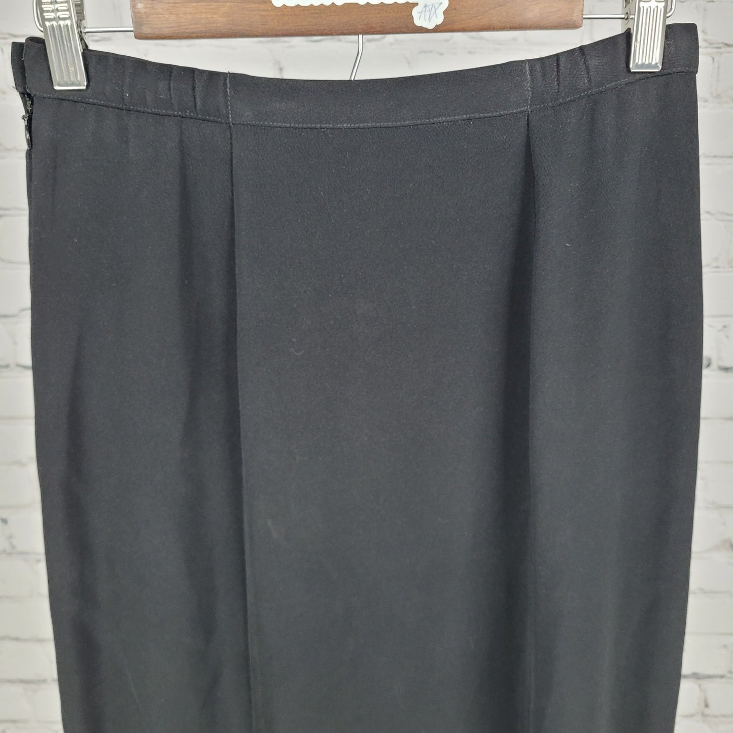 Chico's Private Edition Black Pleated Back Slit Zipped Skirt USA Size 0 (US S)