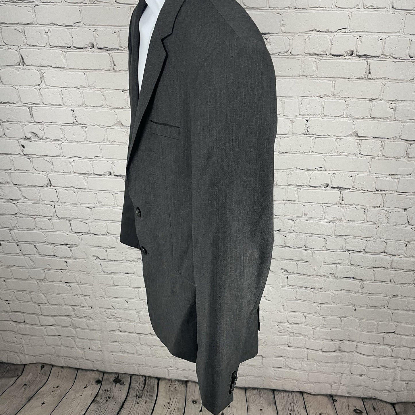 Hugo Grey Wool Blend 2 Button Double Vented Notch Blazer Sport Coat Size 42R
