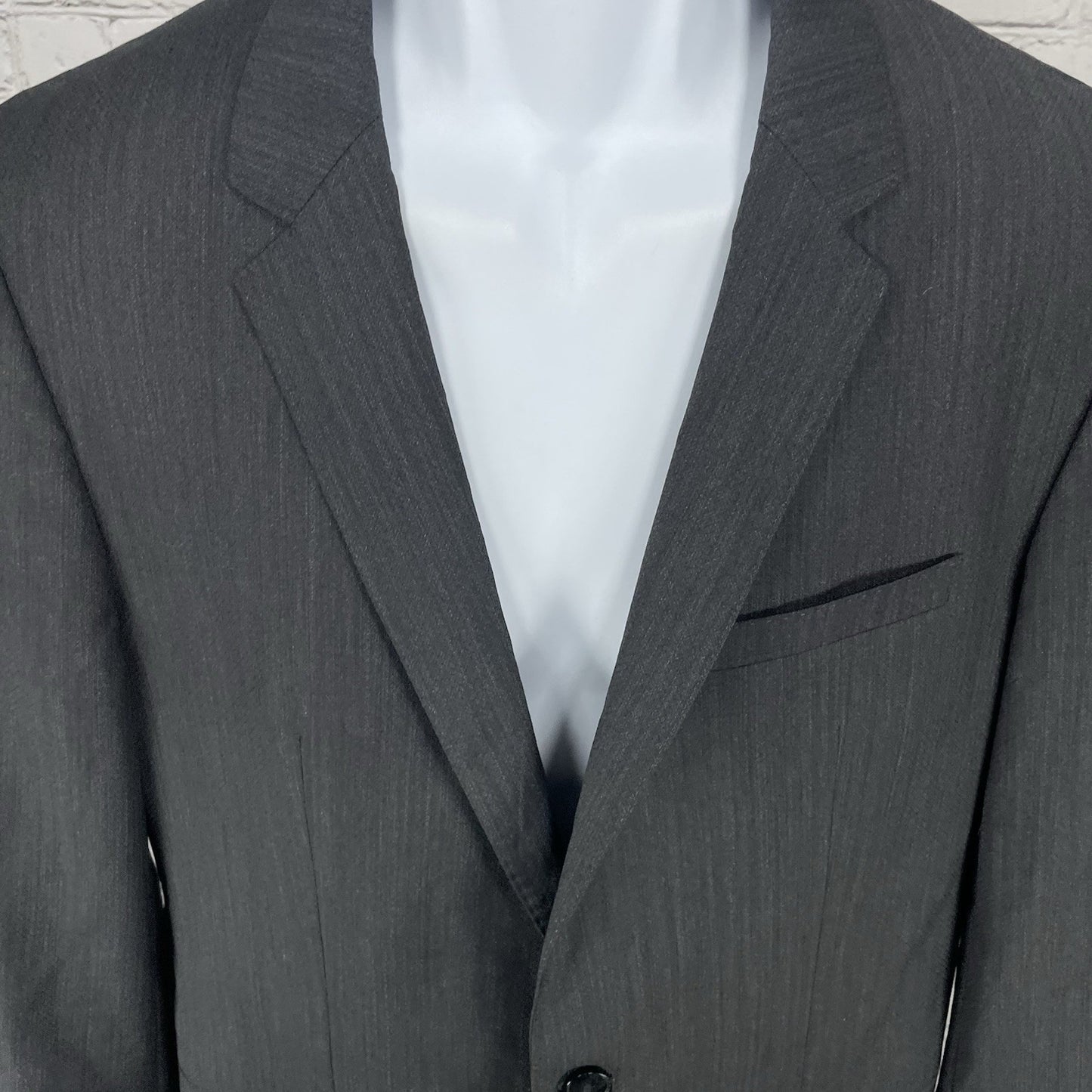 Hugo Grey Wool Blend 2 Button Double Vented Notch Blazer Sport Coat Size 42R
