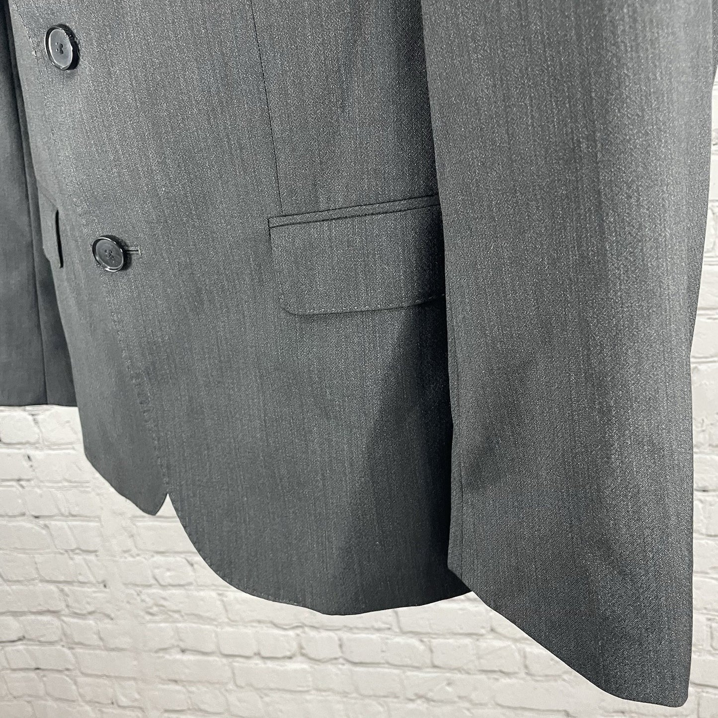 Hugo Grey Wool Blend 2 Button Double Vented Notch Blazer Sport Coat Size 42R