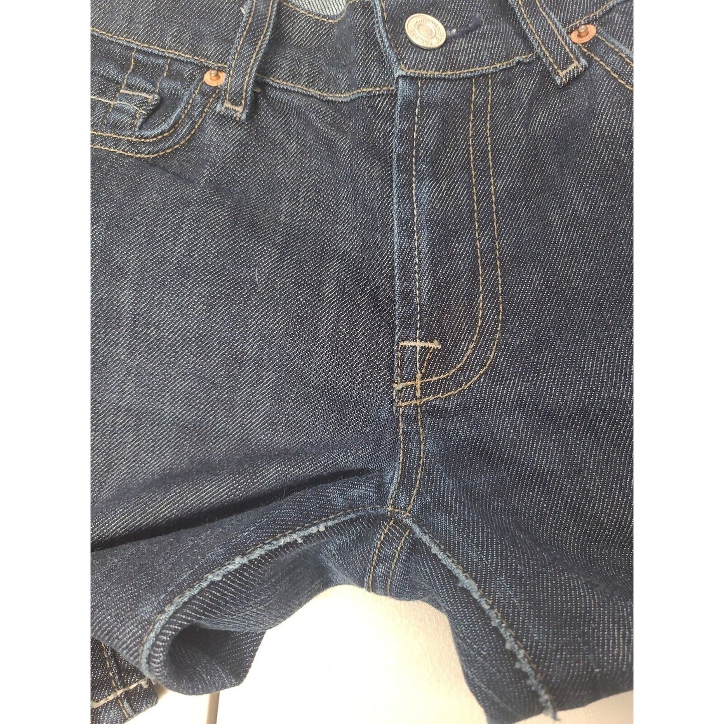 7 For All Mankind Bootcut Distressed Ankle Dark Wash Jeans Size 28