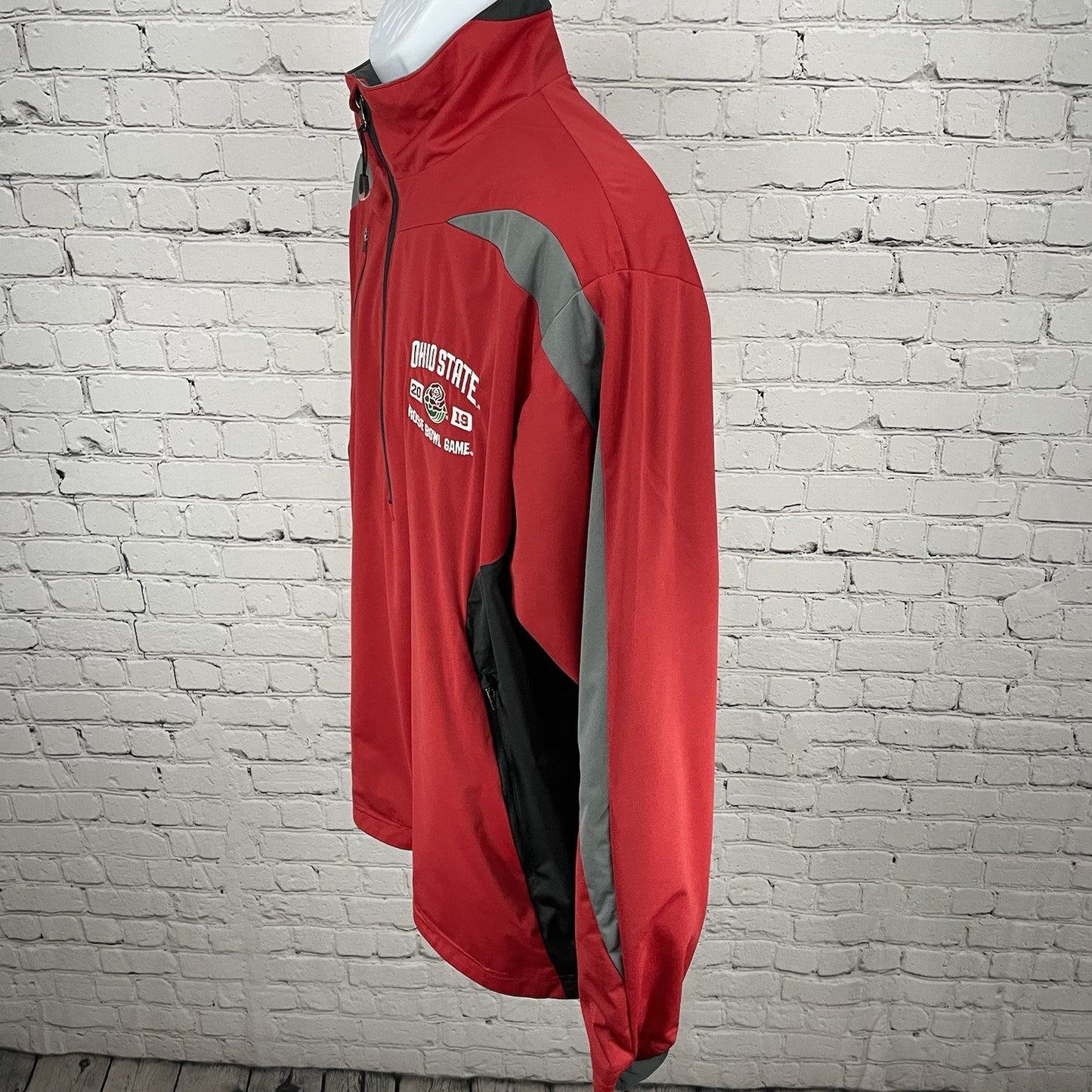 Antigua Red Ohio State Rose Bowl Game 2019 Pullover Zipped Jacket Size Large L