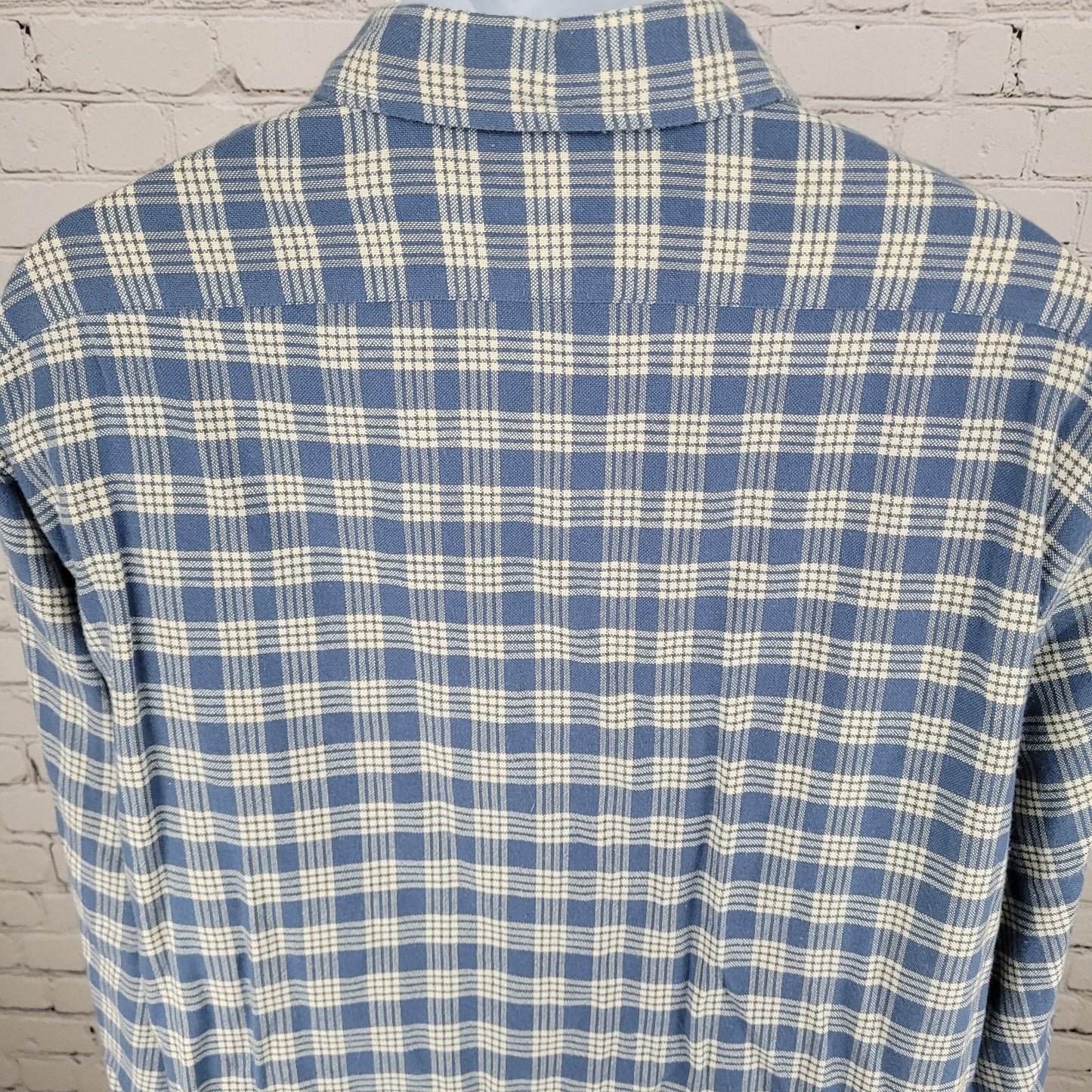 Polo Jeans Co Ralph Lauren Blue Check 100% Cotton Flannel Button Shirt Size XXL