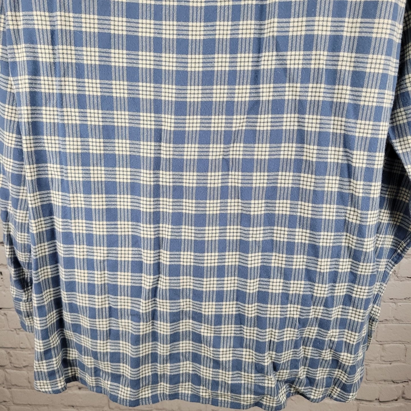 Polo Jeans Co Ralph Lauren Blue Check 100% Cotton Flannel Button Shirt Size XXL
