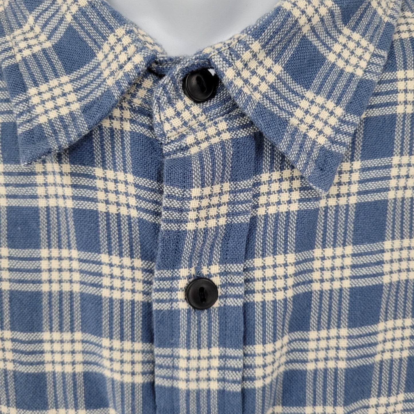 Polo Jeans Co Ralph Lauren Blue Check 100% Cotton Flannel Button Shirt Size XXL