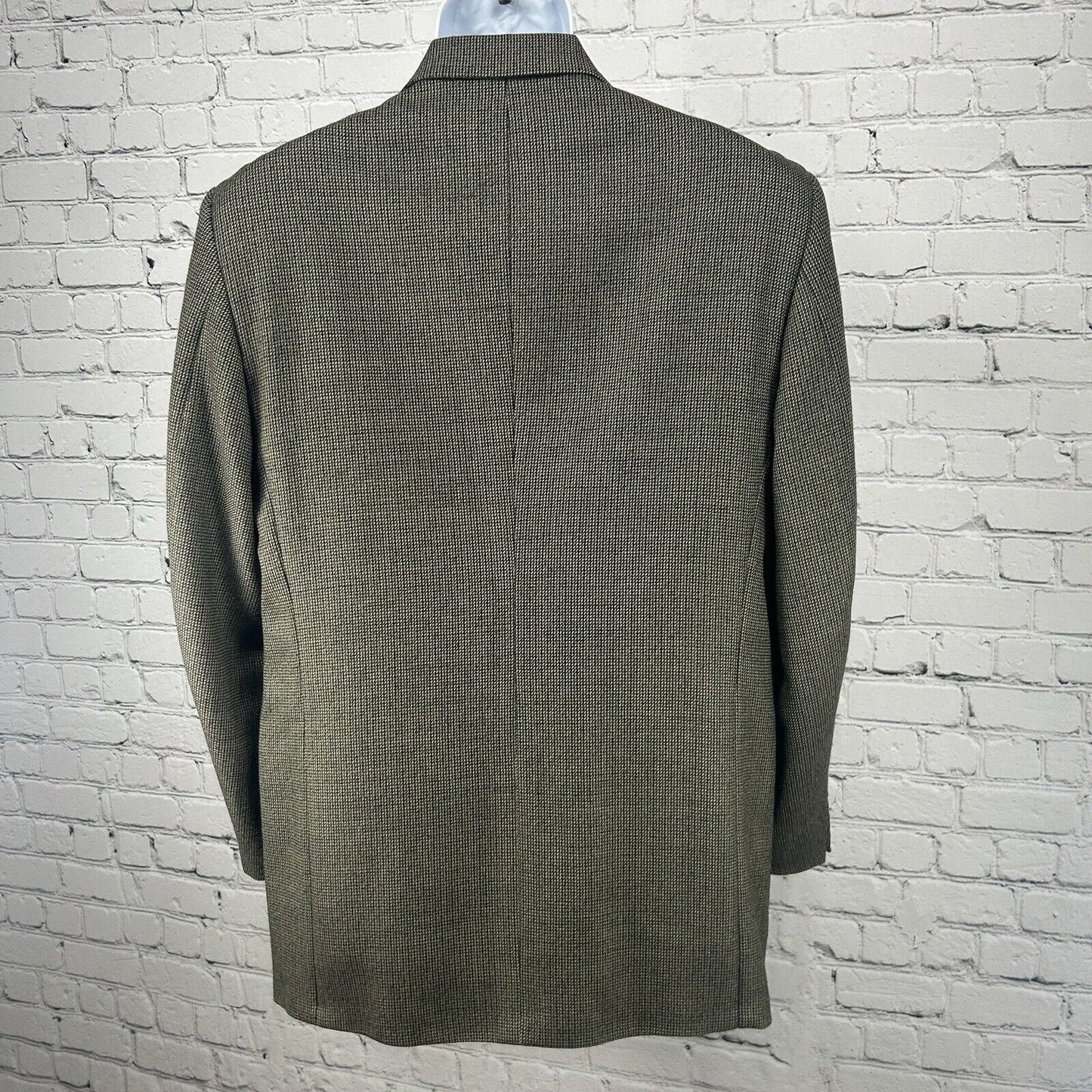 VTG Claiborne Brown Worsted Wool Nailhead 3 Button Sport Coat Blazer Size 40R