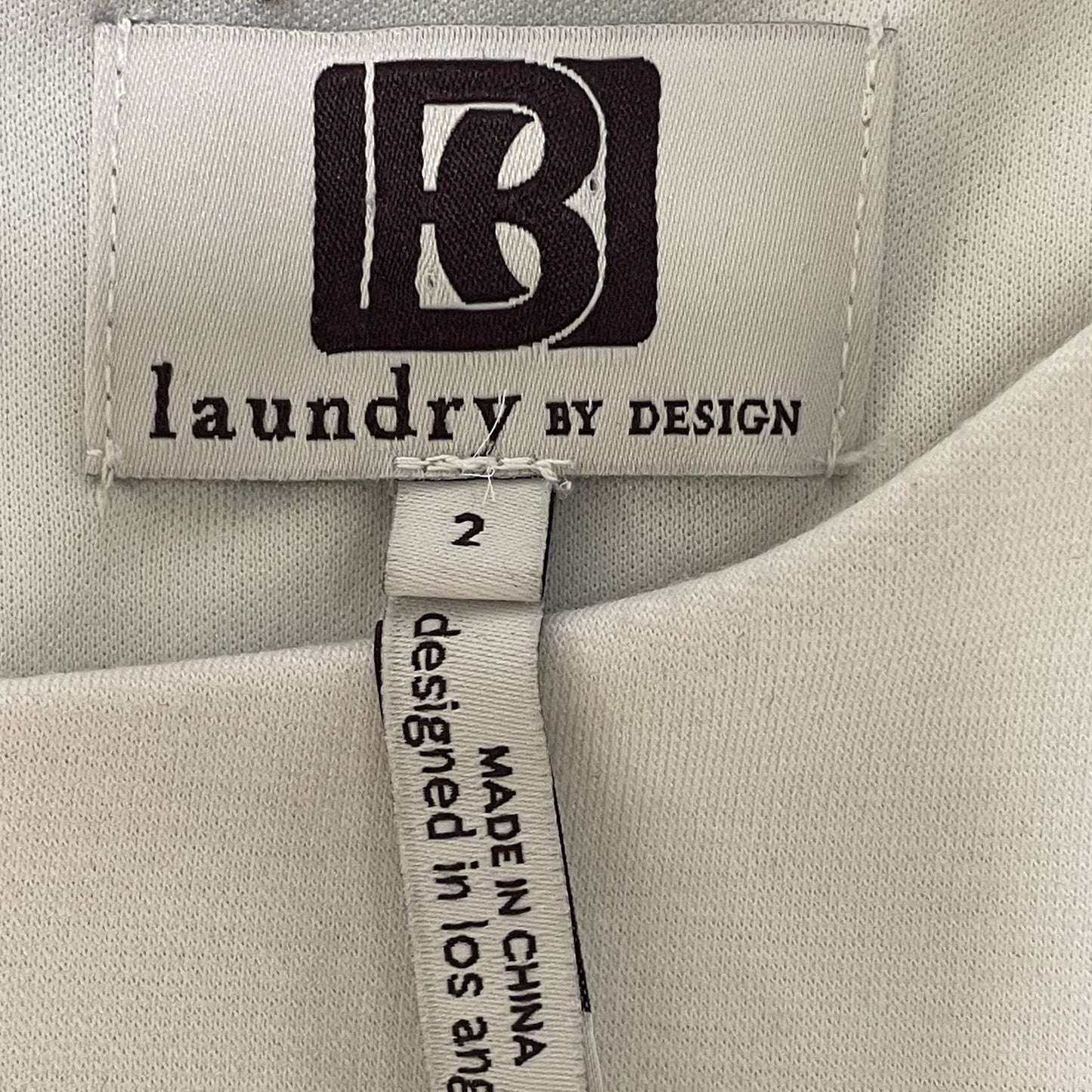 Laundry By Design Black White Sleeveless Zip Lined Stretch Sheath Dress Size 2
