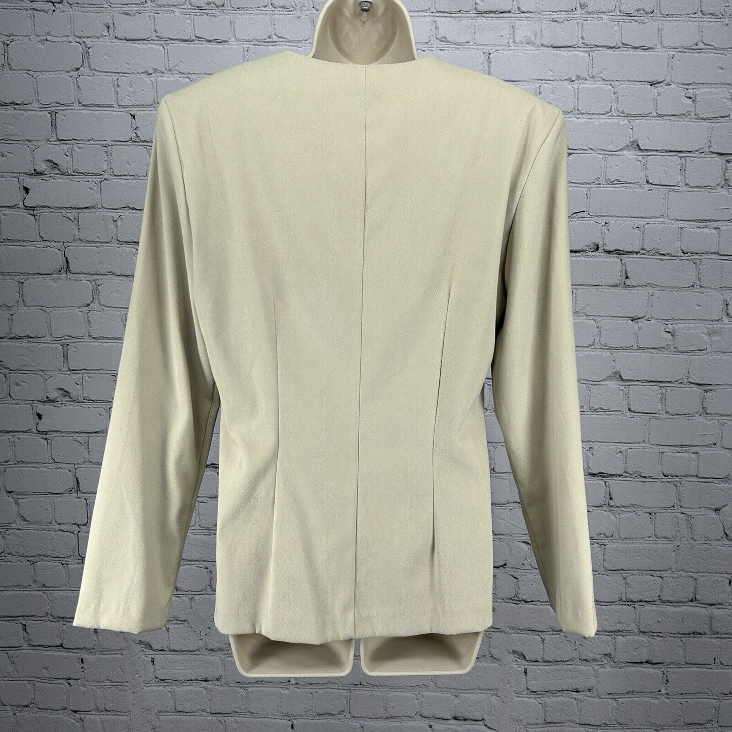 VTG Sheri Martin New York Beige Black Button Up Overcoat Women’s Size 10