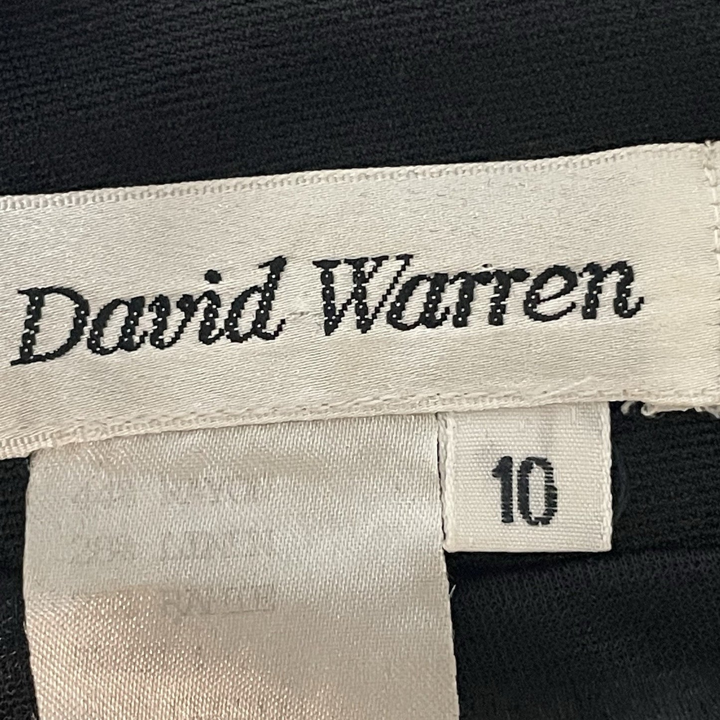 David Warren Black Linen Blend Buttoned Lined Zipped Sheath Midi Dress Size 10