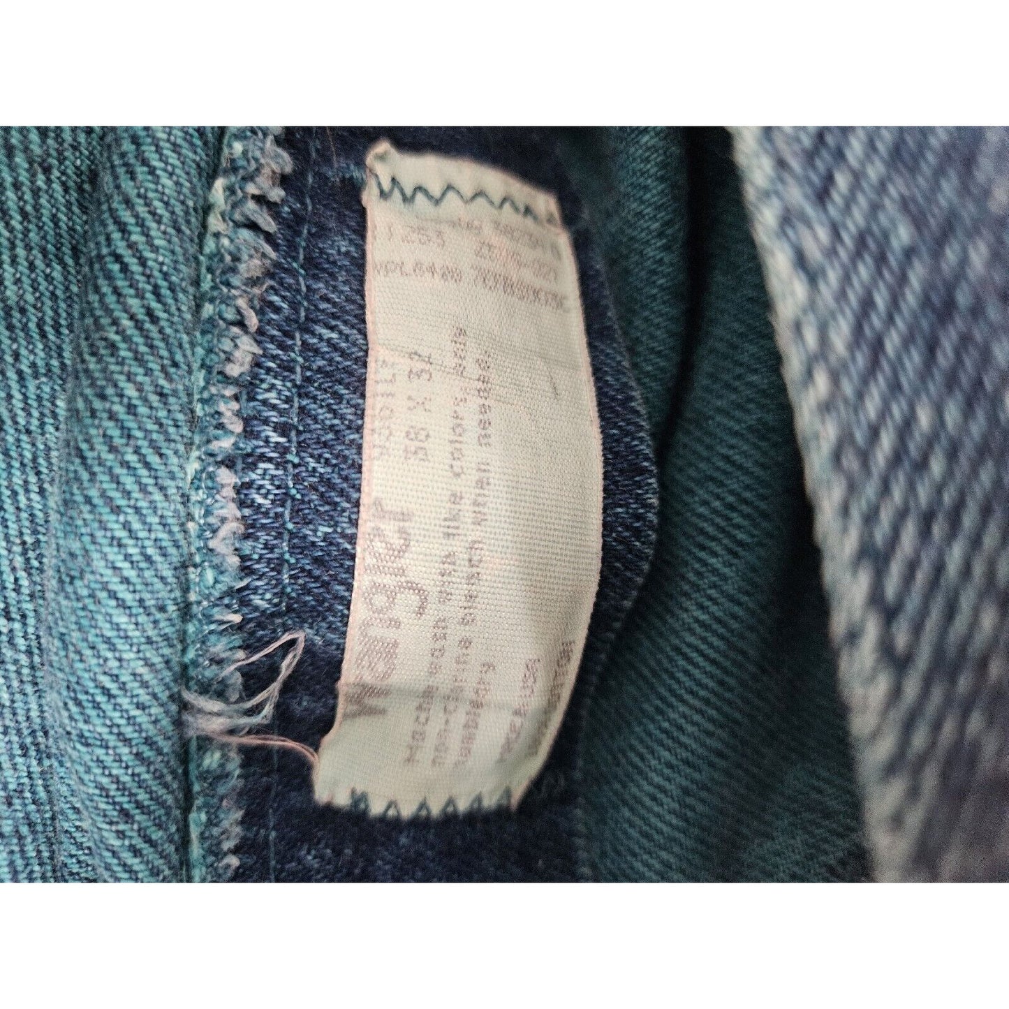 VTG Wrangler Made In USA Blue Green Hand Dyed Straight Leg Jeans Size 36 X 32